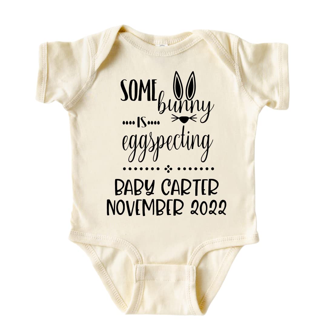 Personalized Easter Baby Announcement Onesie - Cute Pregnancy Reveal Gift for Family, Grandparents & Husband | Perfect for Easter Gender Reveal & Surprise Announcements