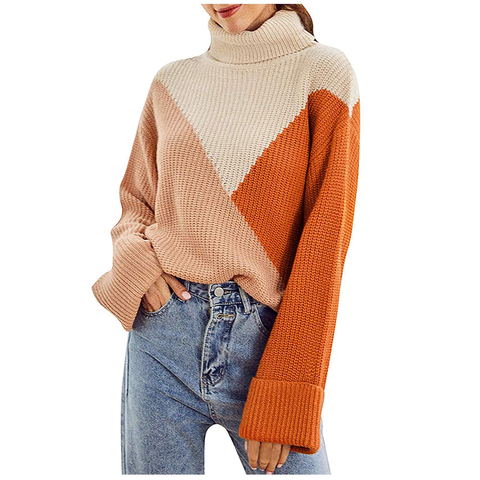 Women's Chunky Knit Turtleneck Sweater - Long Sleeve Loose Pullover Top for Casual Fall Outfits | Cozy Winter Wear, Office Fashion & Weekend Style