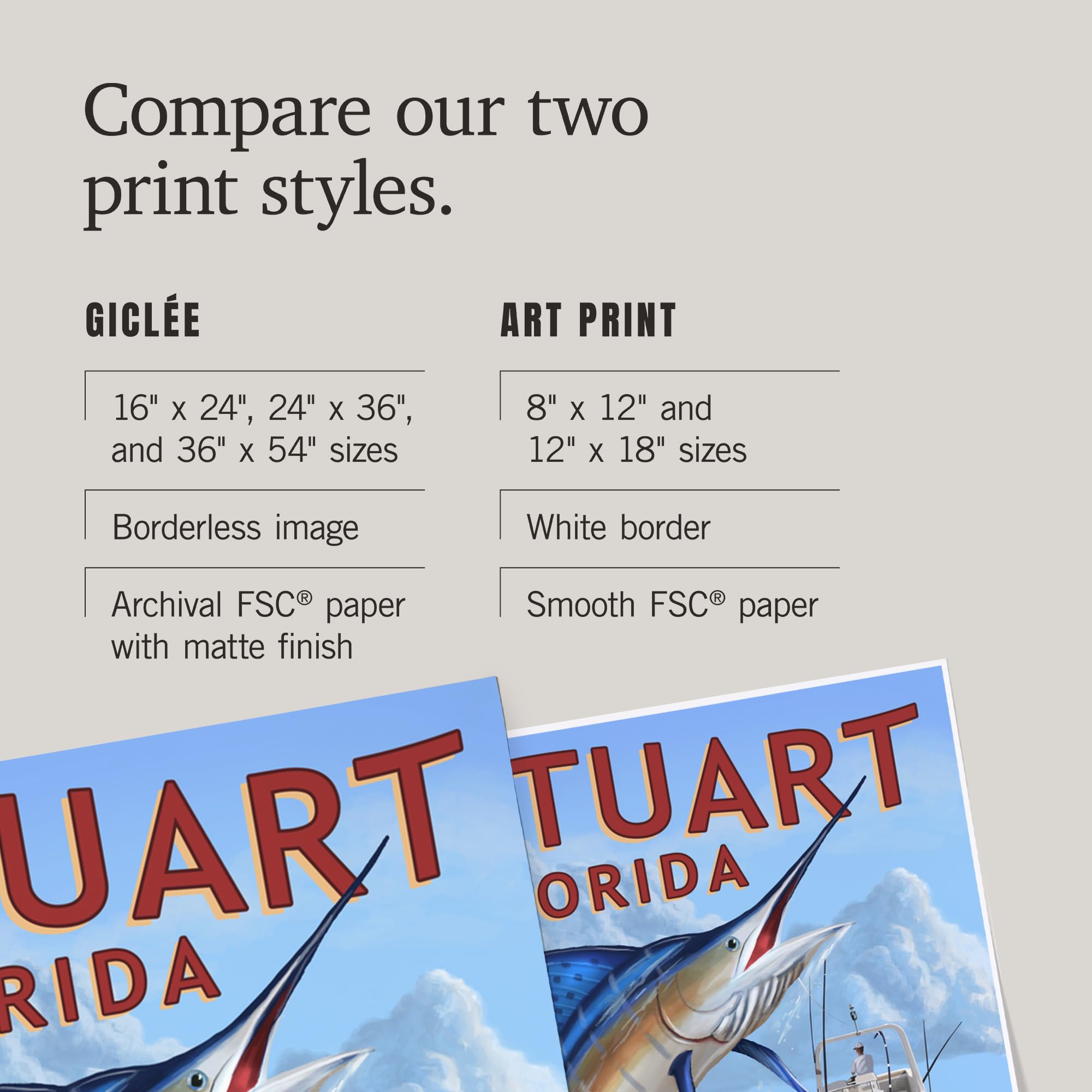 Stuart Florida Marlin Fishing Scene - Lantern Press 16x24 Inch Giclee Art Print | Coastal Wall Decor for Beach House, Office & Fishing Enthusiasts