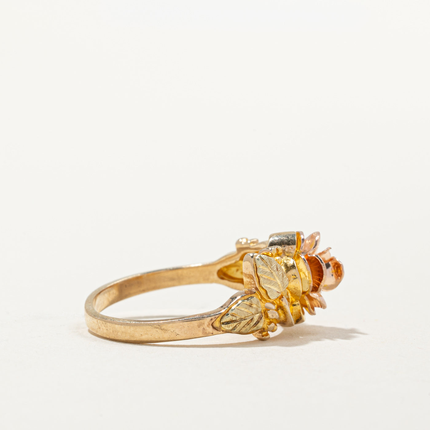 10K Two Tone Gold Rose Ring for Women - Size 7 | Elegant Floral Wedding, Engagement & Anniversary Jewelry Gift