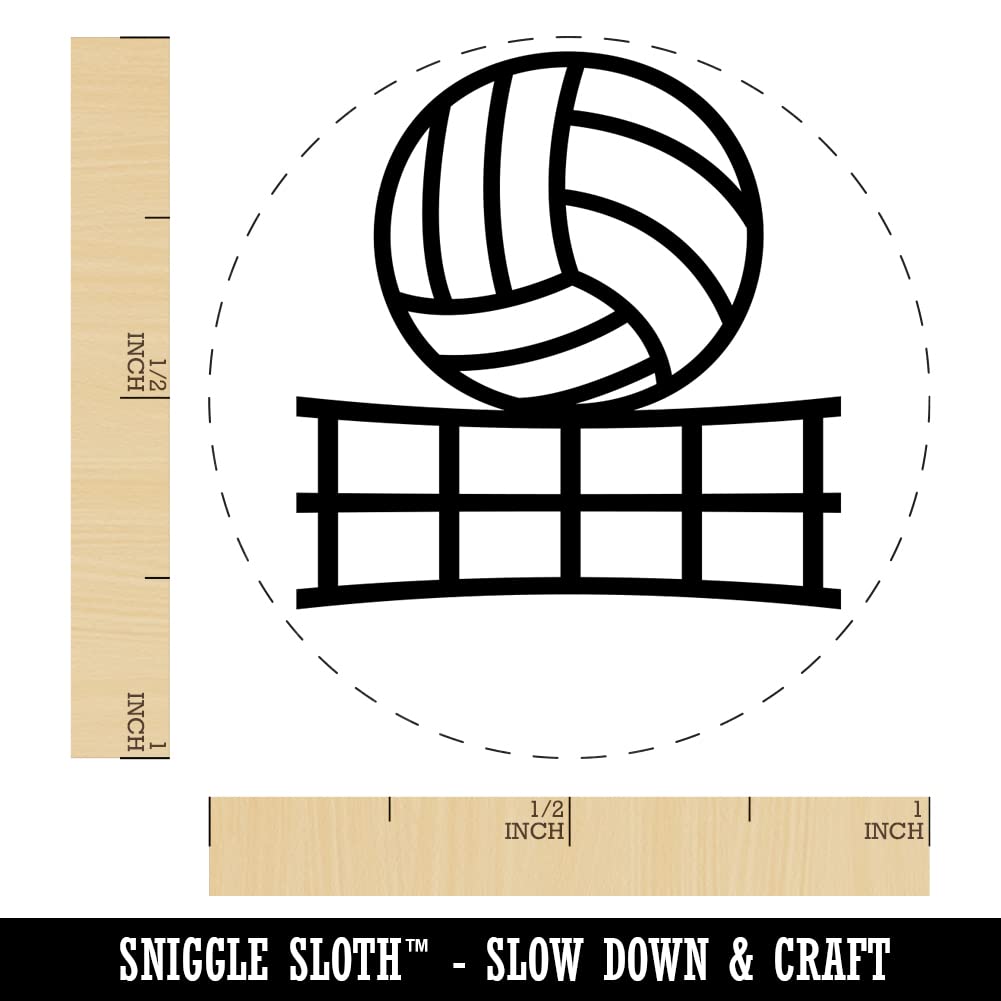 1 Inch Medium Self-Inking Volleyball Net Rubber Stamp - Red Ink Stamper for Crafting, Scrapbooking & Planner Decoration - Perfect for DIY Projects, Journals & Party Invitations