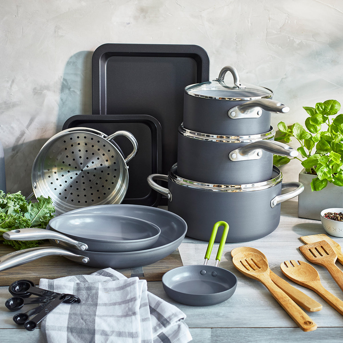 Lima Ceramic Nonstick 18-Piece Cookware Set - Non-Toxic PFOA-Free Pots and Pans for Healthy Cooking | Perfect for Frying, Boiling, Baking & Everyday Kitchen Use