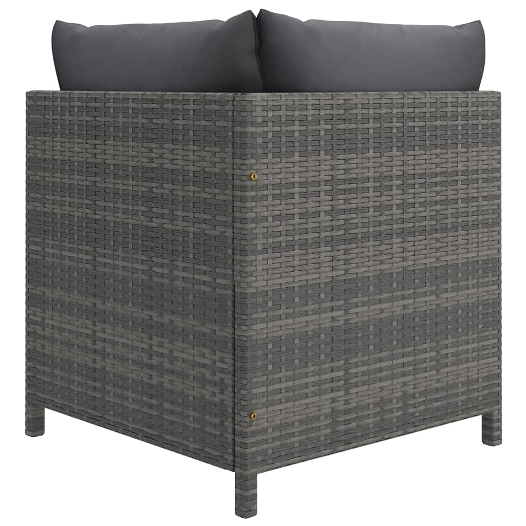 8-Piece Gray Patio Lounge Set with Comfortable Cushions & Footstools - Waterproof Poly Rattan Outdoor Furniture for Garden, Poolside & Backyard Relaxation
