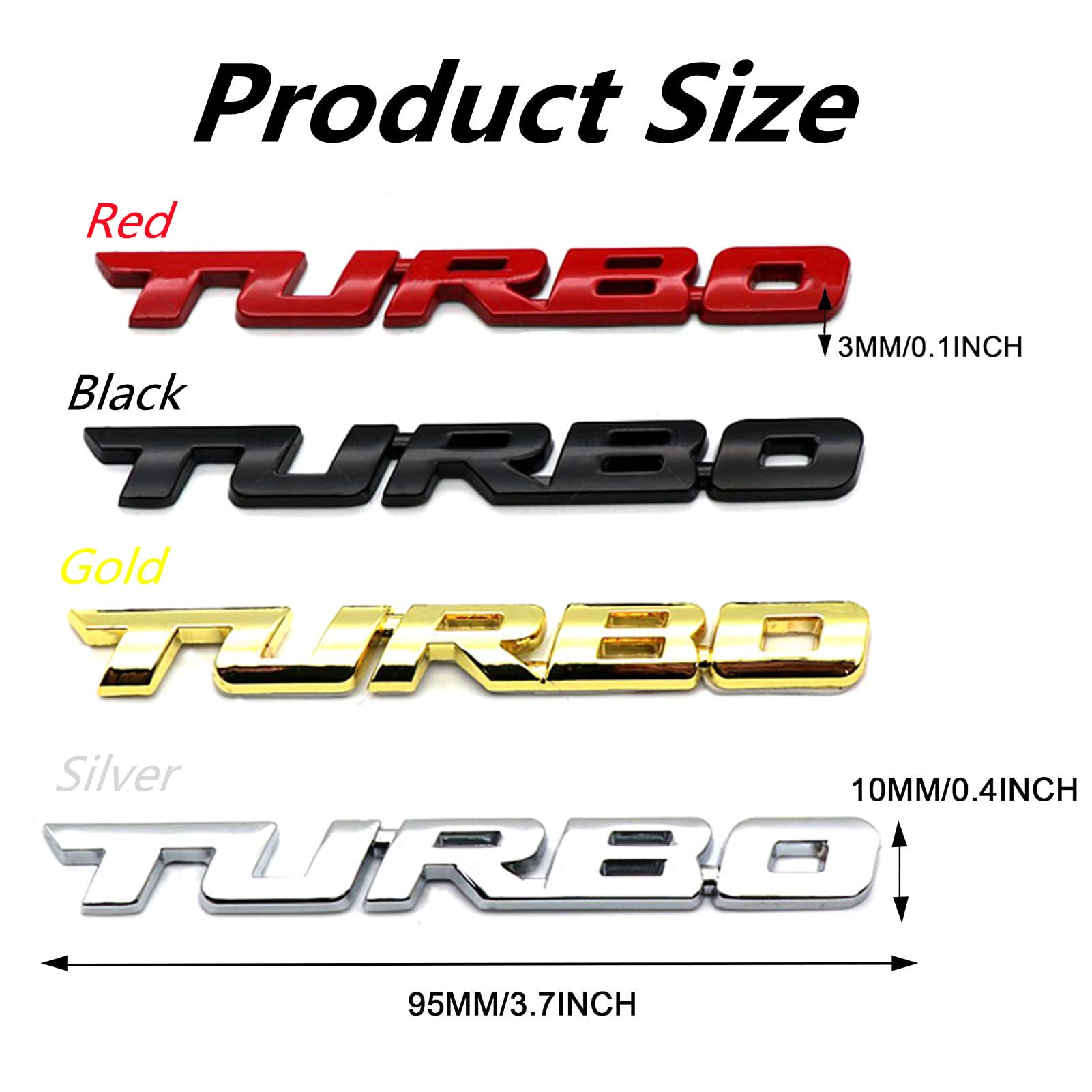 3D Metal Turbo Emblem Car Badge Sticker - High-Quality Turbo Decoration for Car Body, Tailgate, and Vehicle Customization - Perfect for Car Enthusiasts and Performance Upgrades