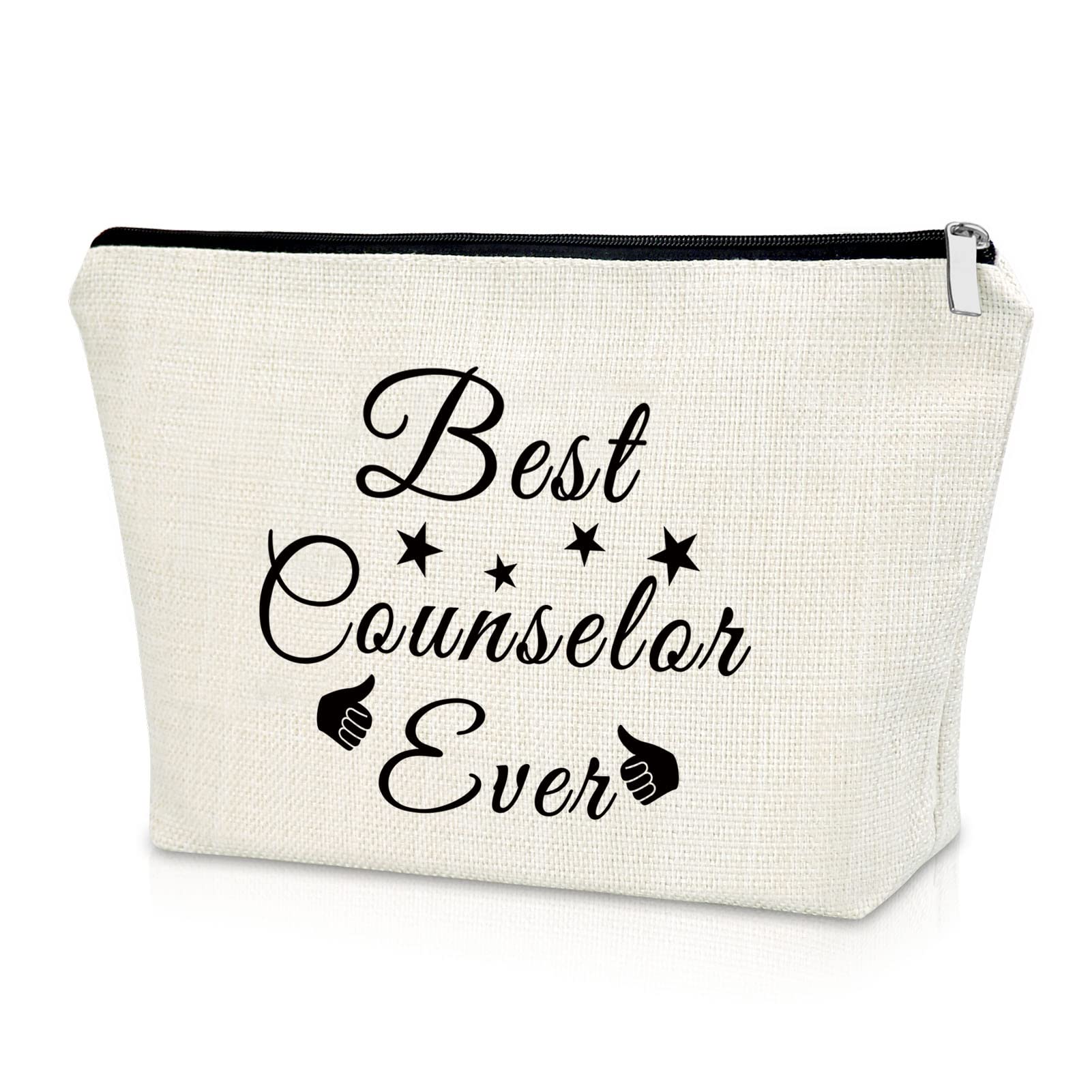 School Counselor Gifts for Women - Thoughtful Makeup Bag for Counselor Appreciation, Birthday, Graduation, Retirement & Christmas | Perfect Cosmetic Travel Pouch for Daily Use, Work & Travel