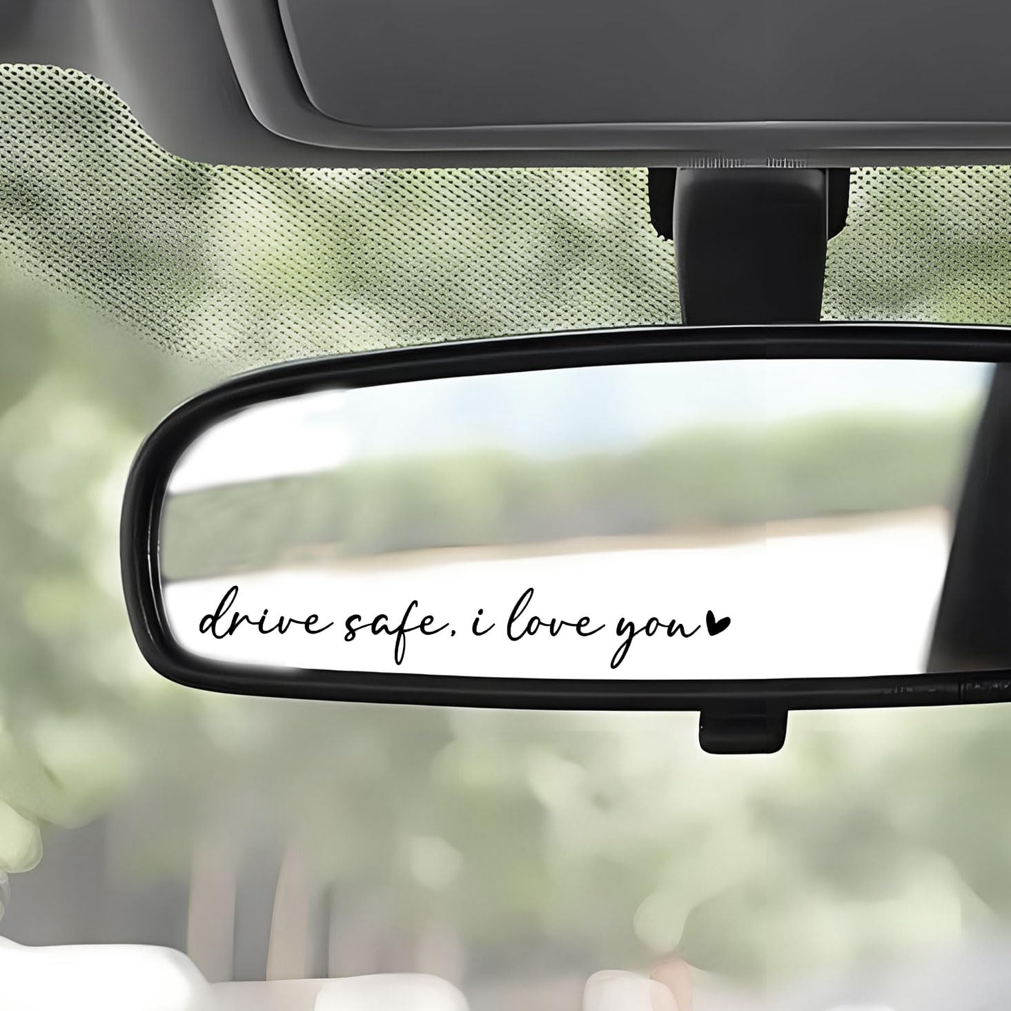 2 Pack I Love You Drive Safe Mirror Decals - Vinyl Car Decals for Rearview Mirror - Thoughtful Gift for Her or Him - Perfect for Couples, Long Distance Relationships & Safe Driving Reminders