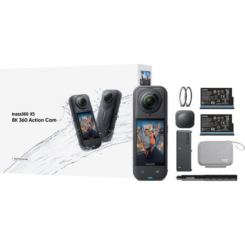 Insta360 X5 360° Waterproof Action Camera Bundle with Accessories - Perfect for Vlogging, Travel Adventures & Extreme Sports Recording