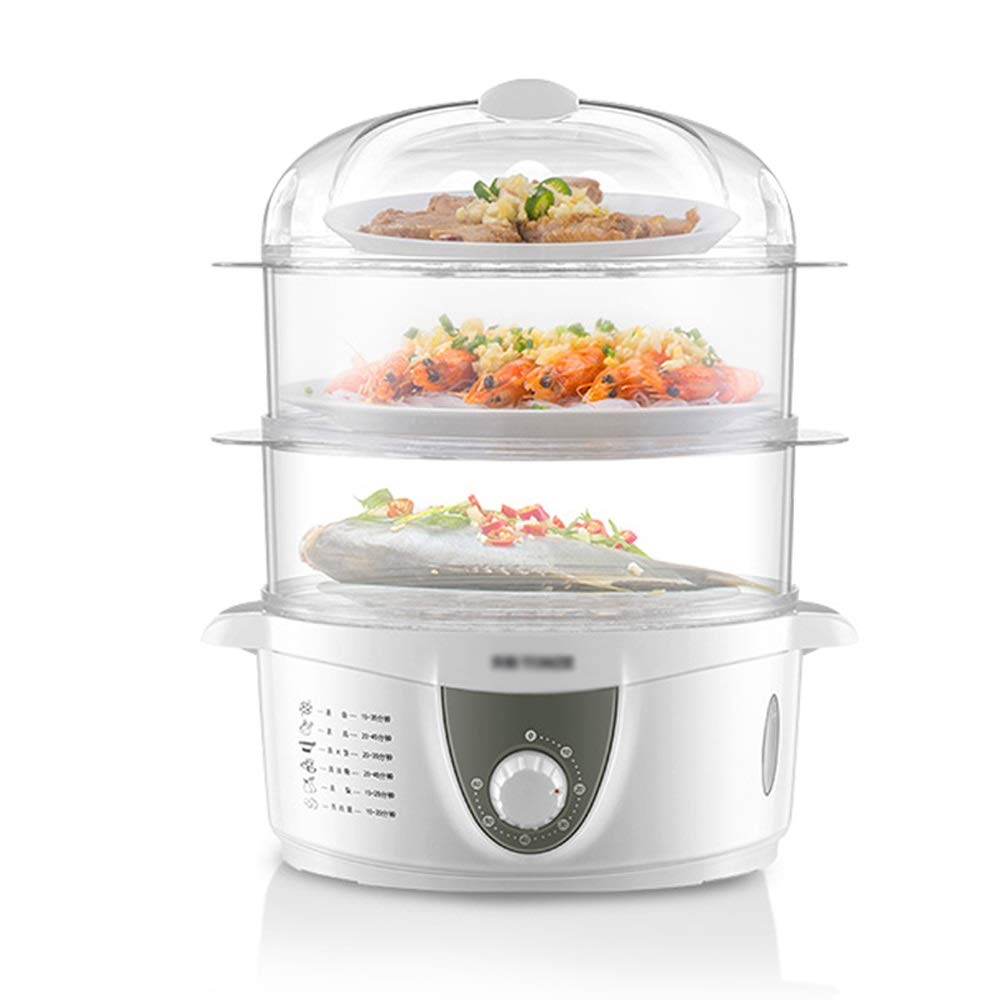 HYDZQ Large Capacity 3-Tier Electric Steamer - Multi-Function Food Steamer for Healthy Cooking | Perfect for Home Kitchen, Meal Prep & Family Dinners