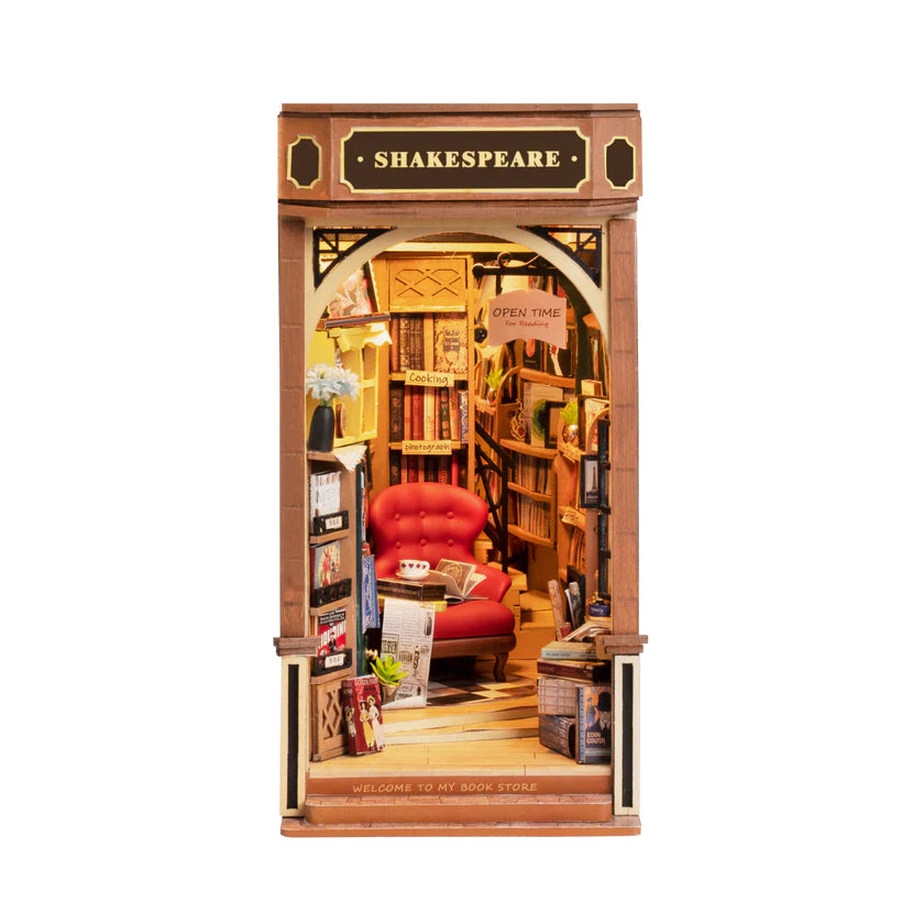Handmade DIY Miniature Bookend Set - Vintage Bookstore Decor for Shelves - Perfect for Home Office, Kids Room & Bookshelf Organization