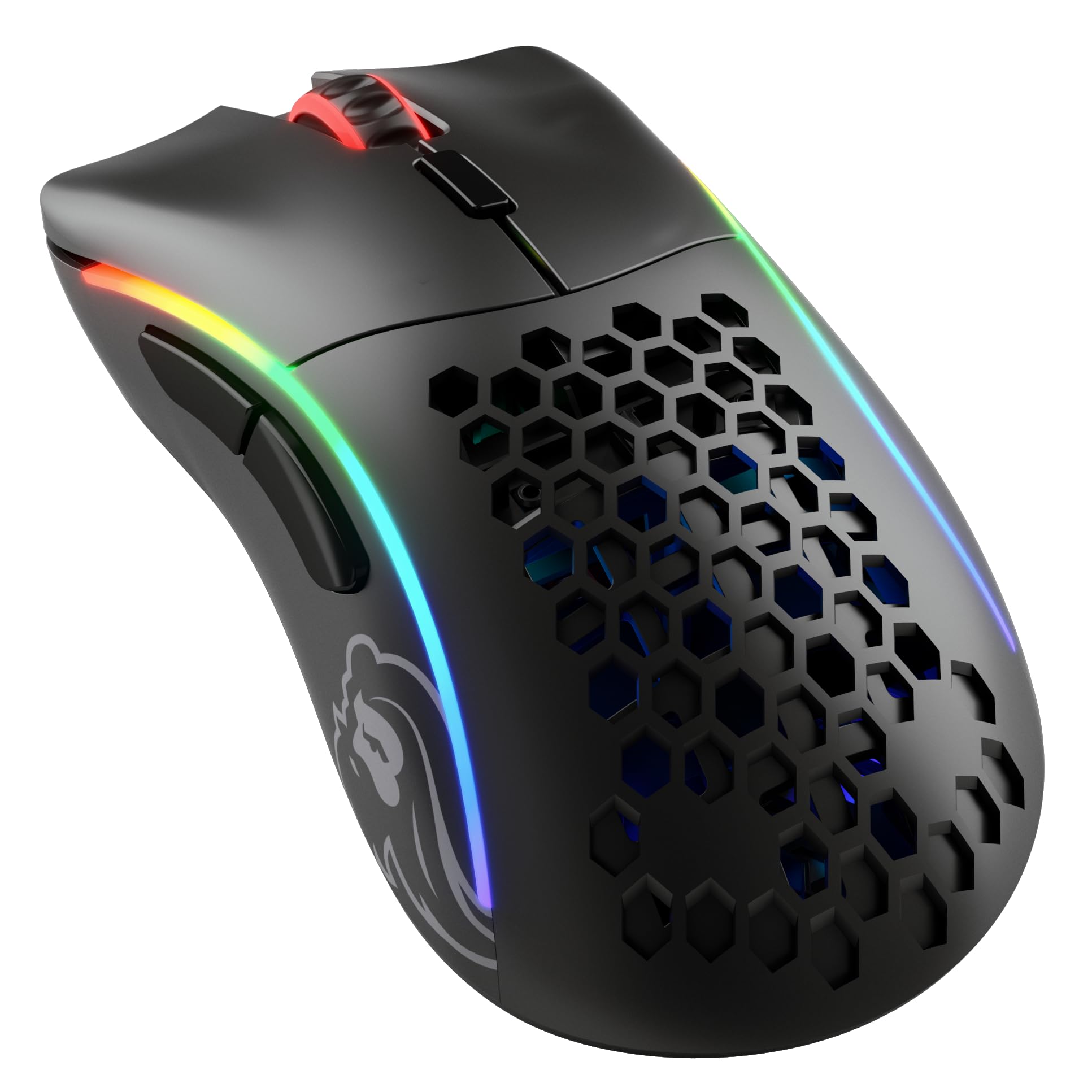 Glorious Model D- Wireless Gaming Mouse - Ultra Lightweight 67g, Honeycomb Design, RGB Lighting, Ergonomic, 2.4GHz Lag-Free, 71-Hour Battery - Matte Black - Perfect for FPS, MOBA & Esports Gaming