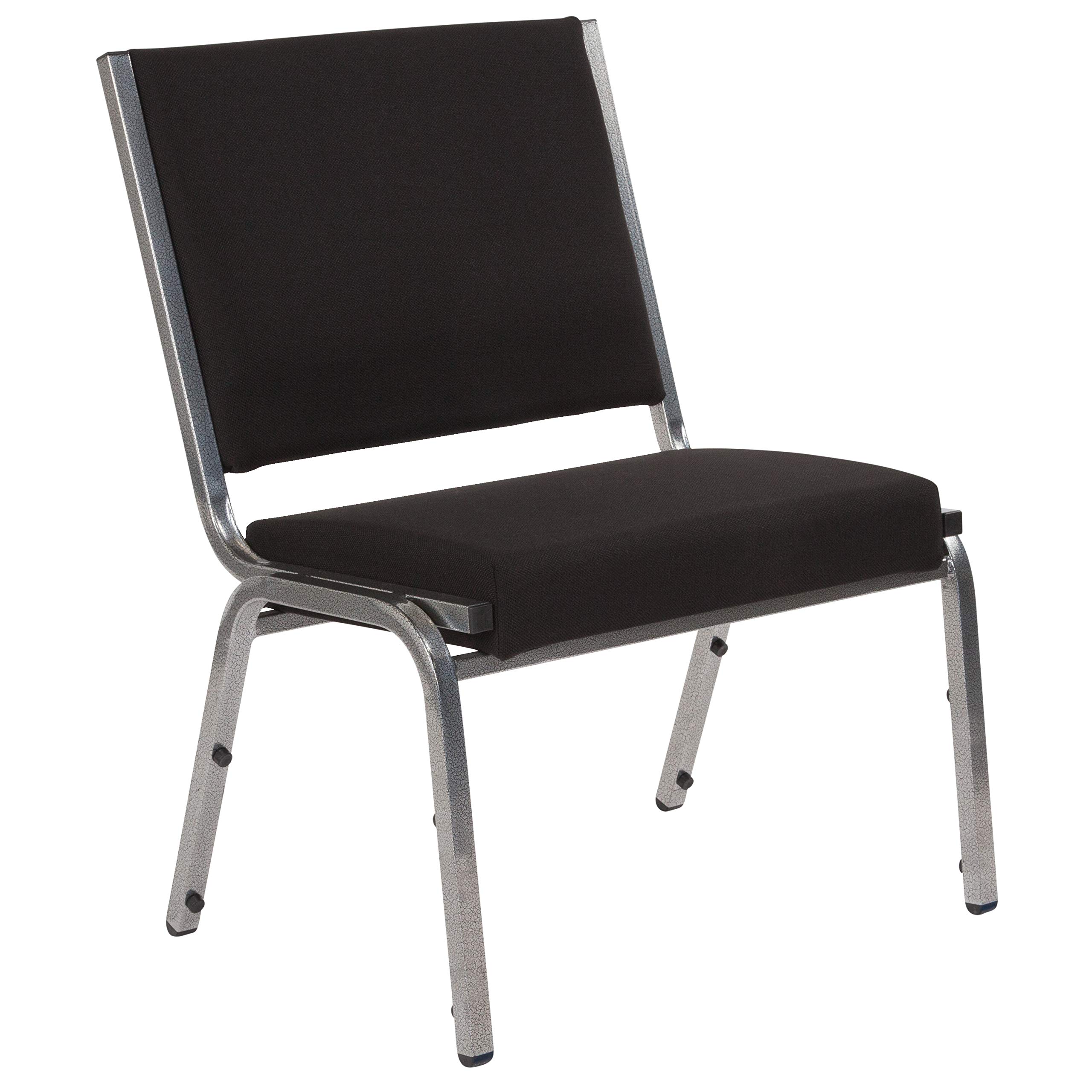 EMMA & OLIVER Heavy Duty Bariatric Chair - 1000 lb Weight Capacity, Antimicrobial Black Fabric - Medical Office & Waiting Room Seating for Healthcare Facilities
