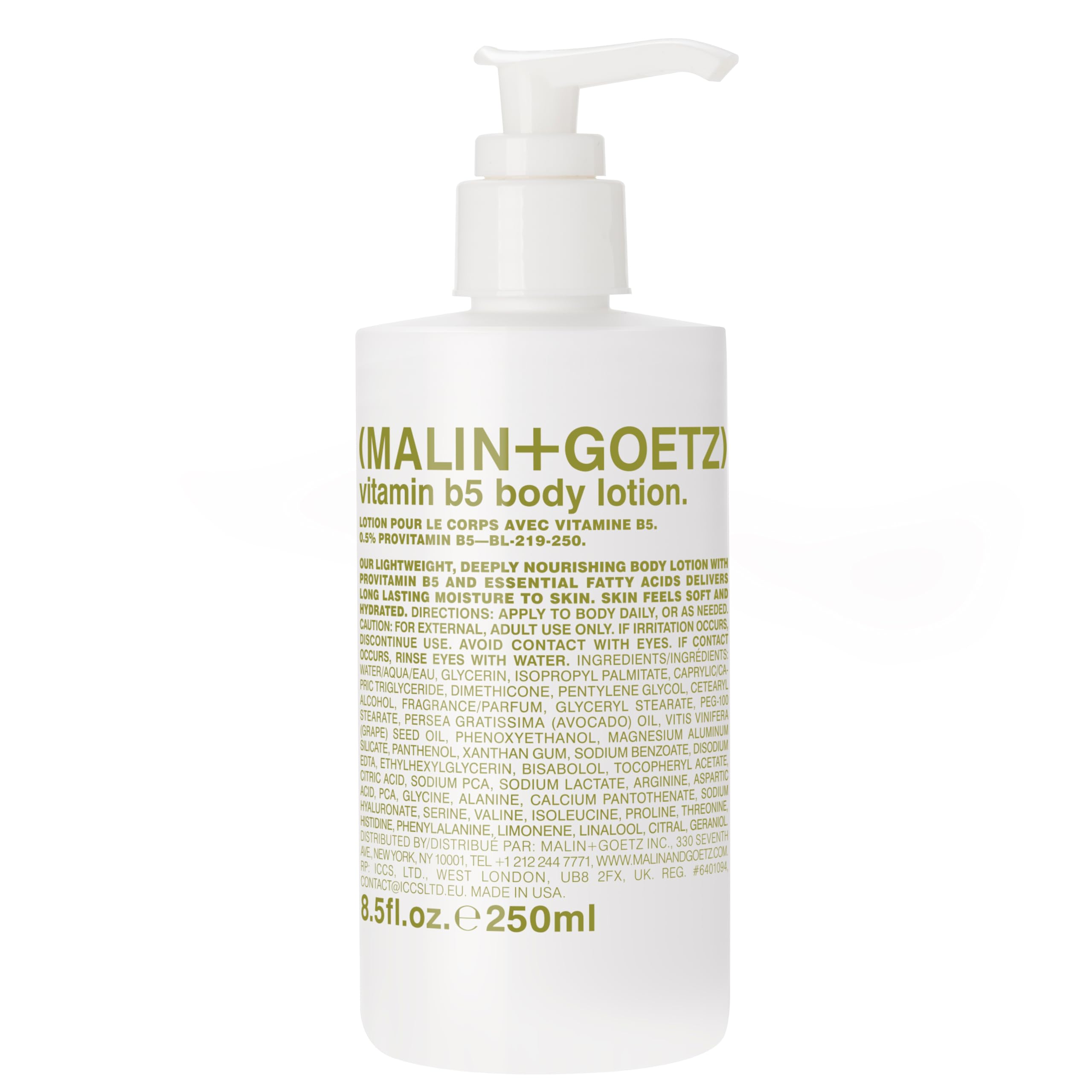 Malin + Goetz Vitamin B5 Body Lotion for Women & Men, 8.5 Fl. Oz. — Hydrating Moisturizer for Dry & Sensitive Skin, All Skin Types | Vegan, Cruelty-Free, Fragrance-Free | Perfect for Daily Use, After Shower & Winter Skin Care