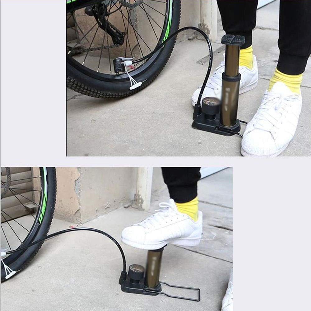 Portable Mini Bike Floor Pump - Foot Activated Bicycle Tire Pump with Universal Valves & Aluminum Alloy Barrel - Perfect for Road Bikes, Mountain Bikes & Commuting (Free Gas Needle Included)