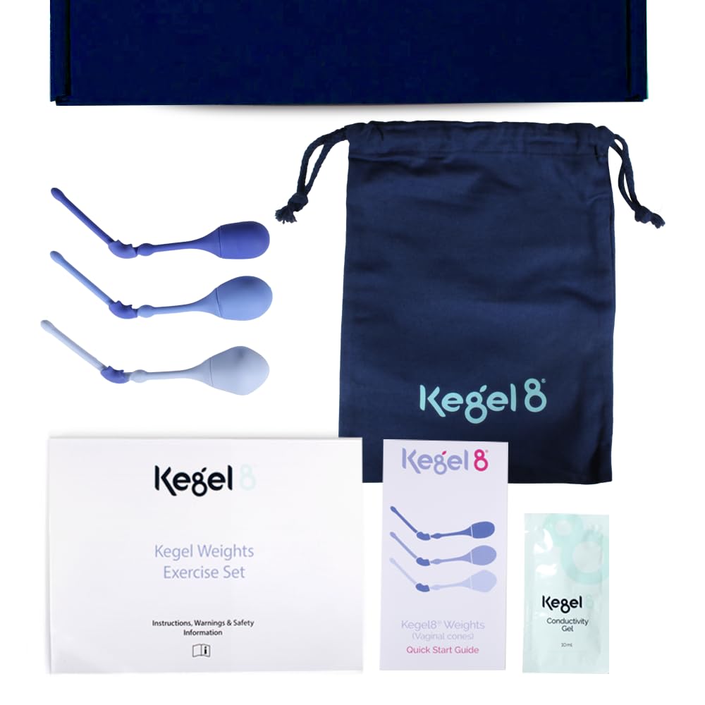 Kegel8 Pelvic Floor Exercise Balls – Strengthen & Tone Pelvic Muscles with 3 Weights & Cones | Postpartum Recovery, Bladder Control & Core Strength Training for Women