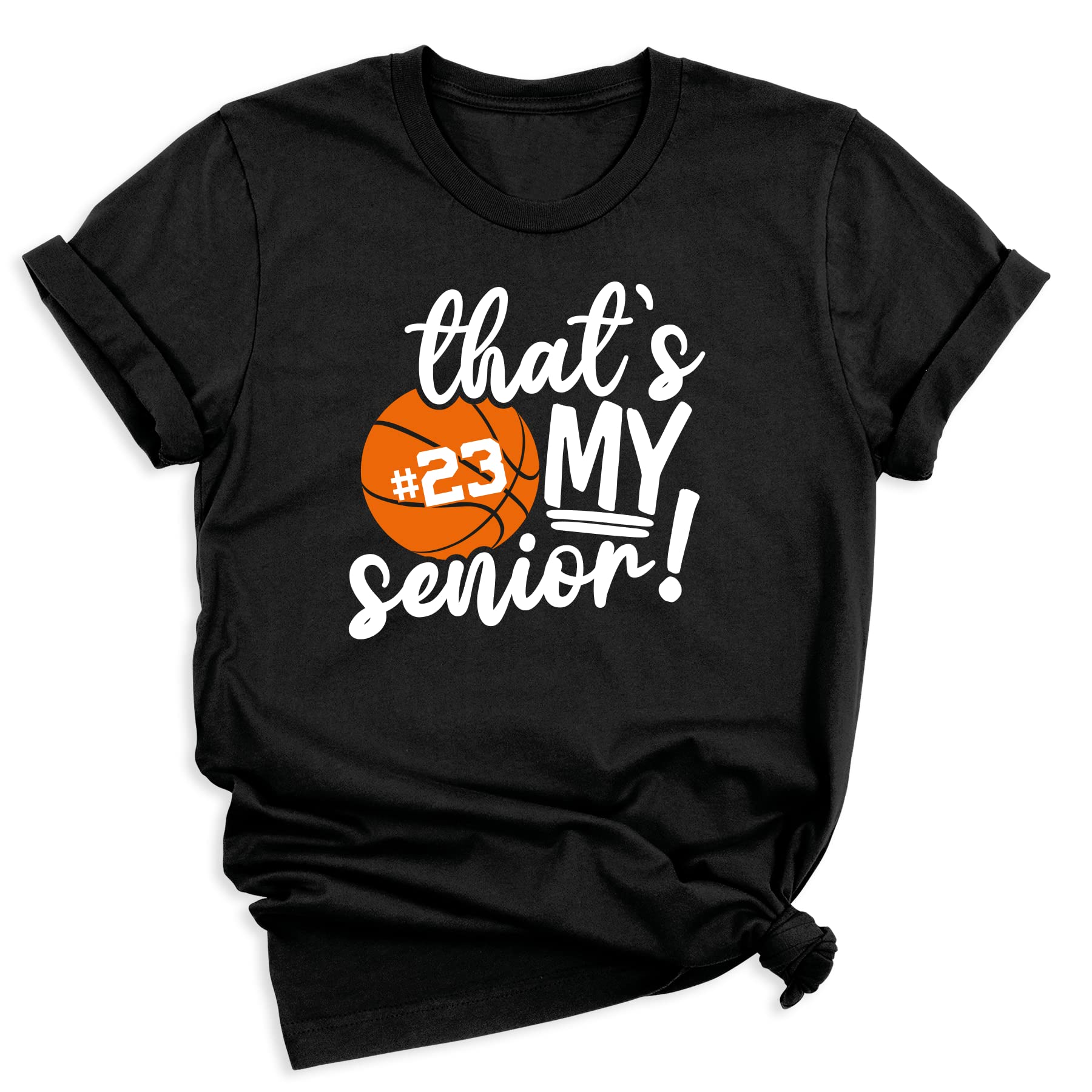 Custom Senior Night Basketball Shirt - Personalized Basketball Mom Tee with Player Number - Support Your Athlete at Games - Perfect for Senior Year Celebrations & Team Spirit Events