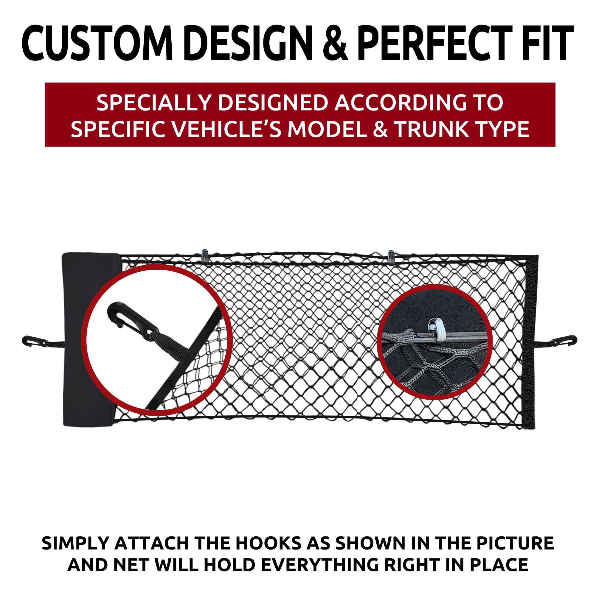 Premium Elastic Envelope-Style Trunk Mesh Cargo Net - Universal Car Organizer for Chevy Blazer, SUVs & Crossovers - Heavy-Duty Luggage Storage Solution for Travel & Road Trips