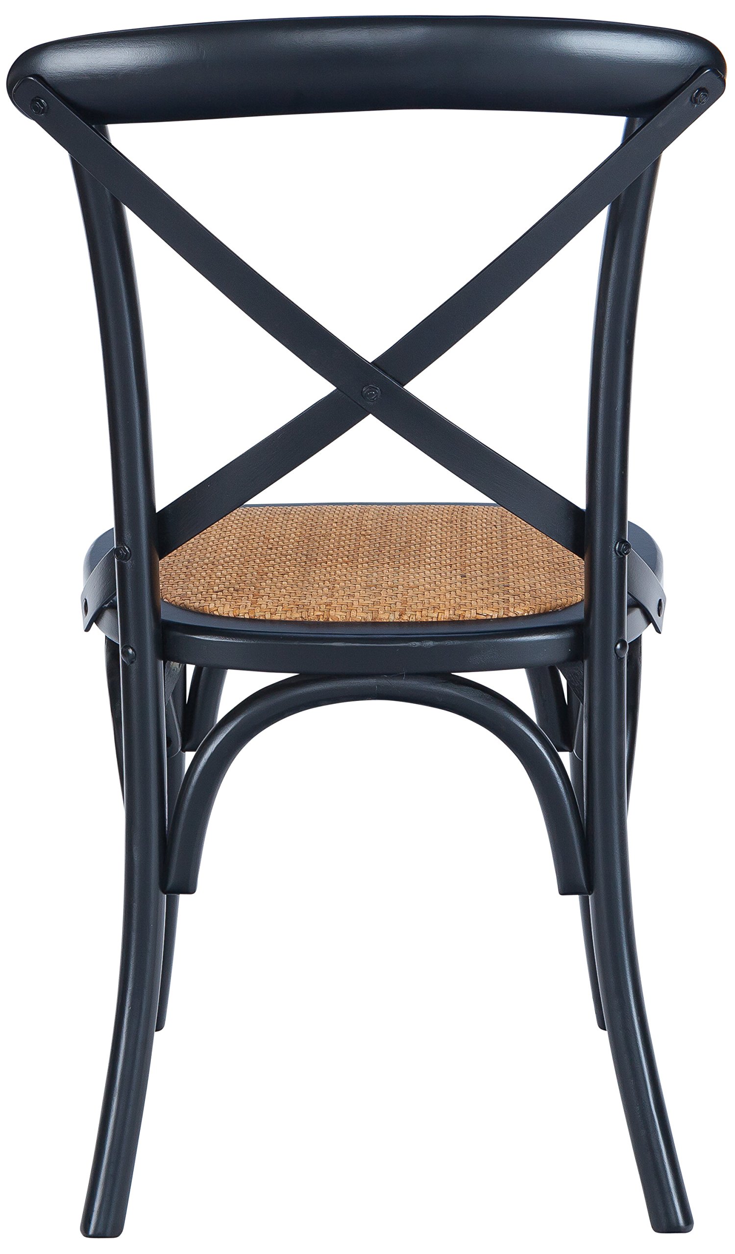 Poly and Bark Cafton Crossback Chair - Modern Black Dining Chair for Kitchen, Dining Room & Office - Comfortable & Stylish Seating Solution