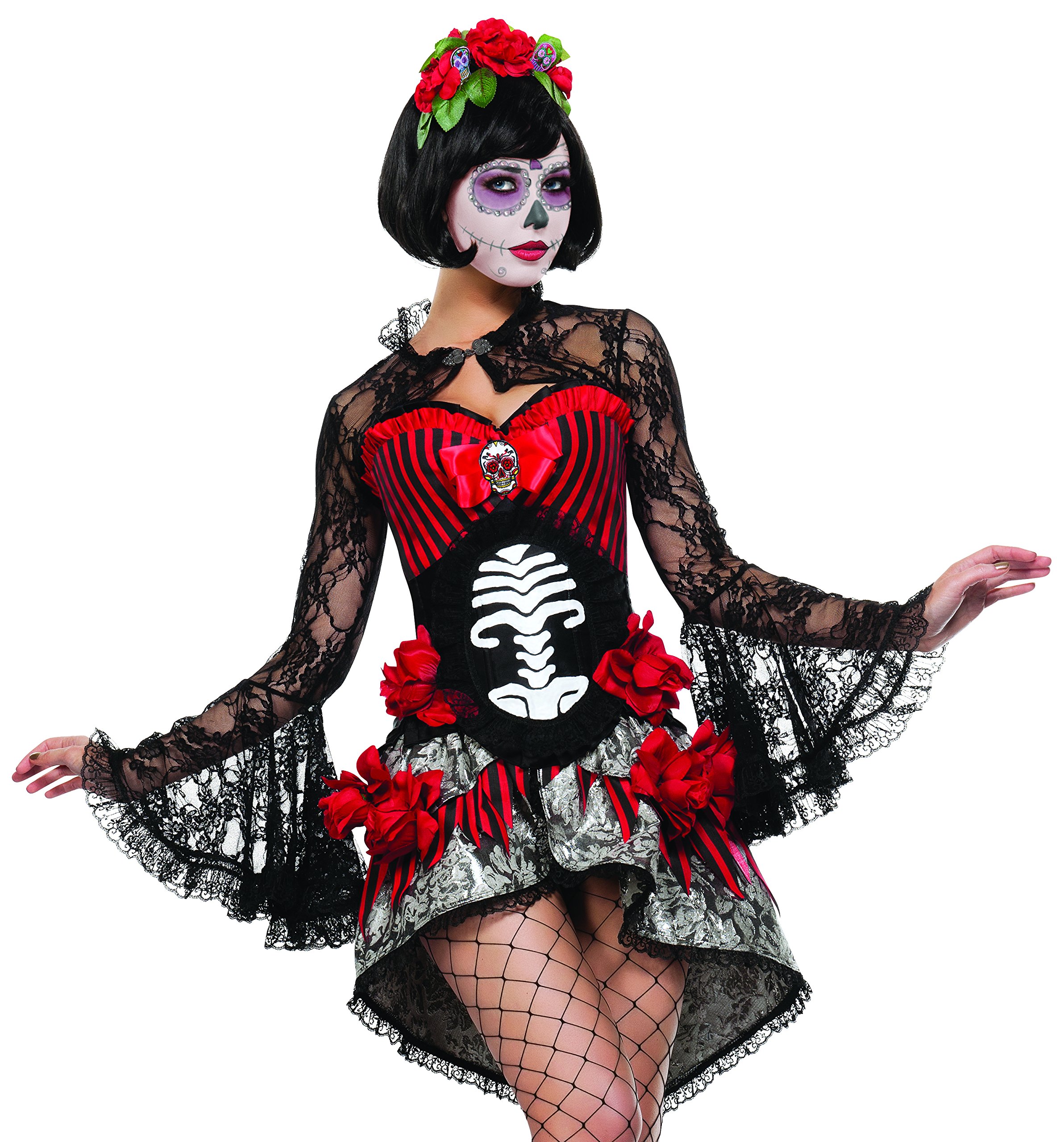 Starline Women's Deadly Damsel 4-Piece Corset Costume Set | Sexy Gothic Lingerie for Halloween, Cosplay & Boudoir Photography