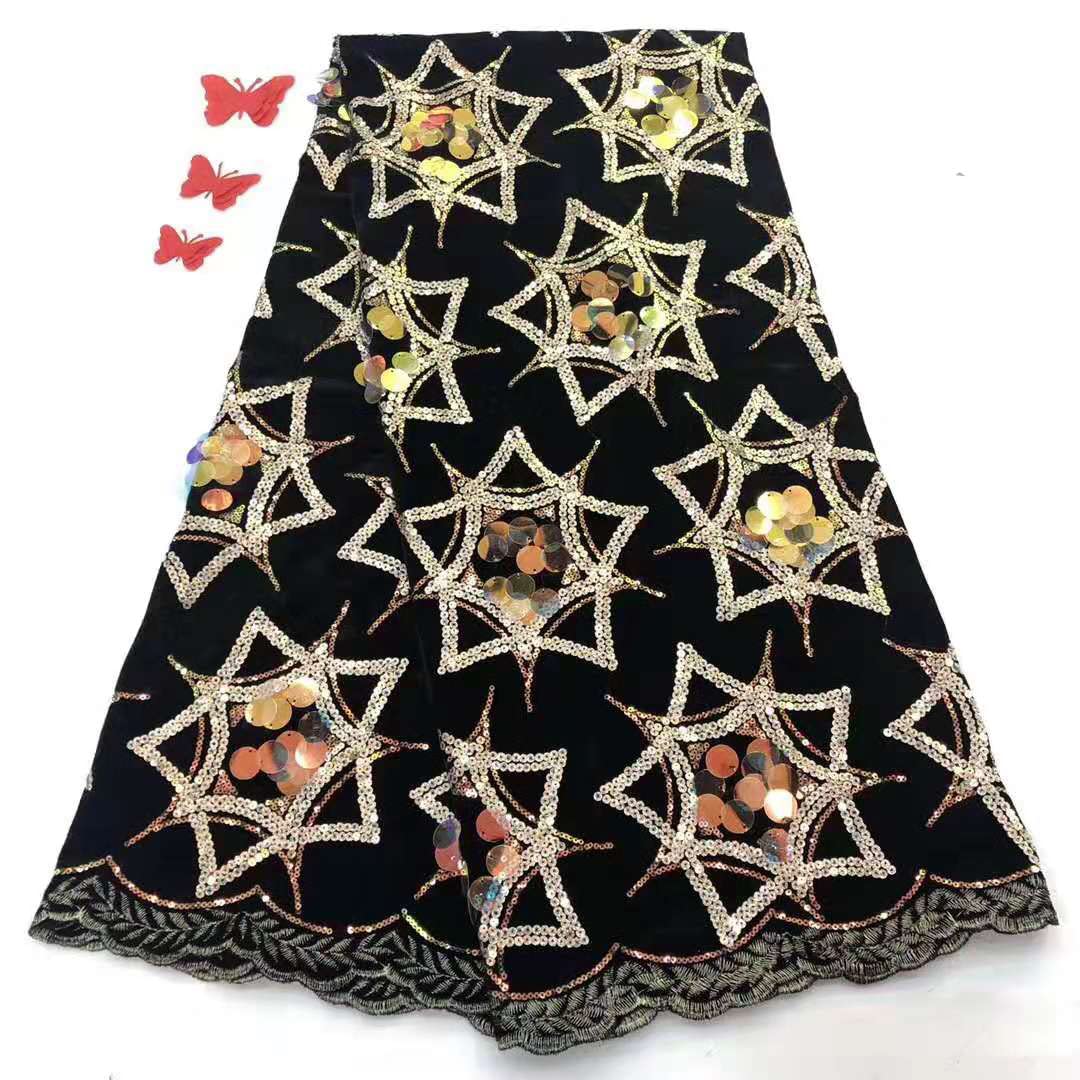 Mahacraft Premium French Sequins Nigerian Lace Fabric - African Embroidery Wedding Tulle Lace FJ3420 for Bridal Gowns & Sewing Projects | Perfect for Wedding Dresses, Evening Gowns & Special Occasion Attire