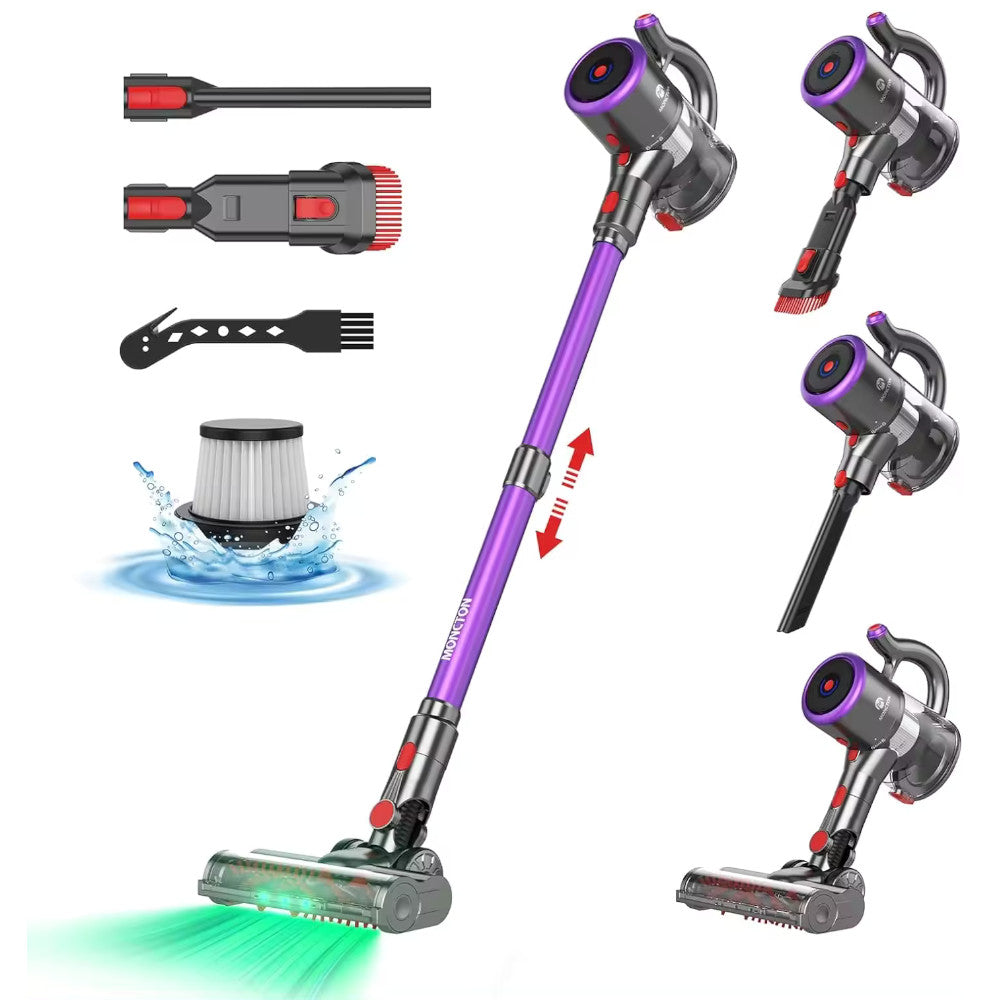 MONCTON W15 US Stick Handheld Cordless Vacuum Cleaner - Lightweight Powerful Suction for Pet Hair, Hard Floors & Carpets - Perfect for Home, Office & Car Cleaning