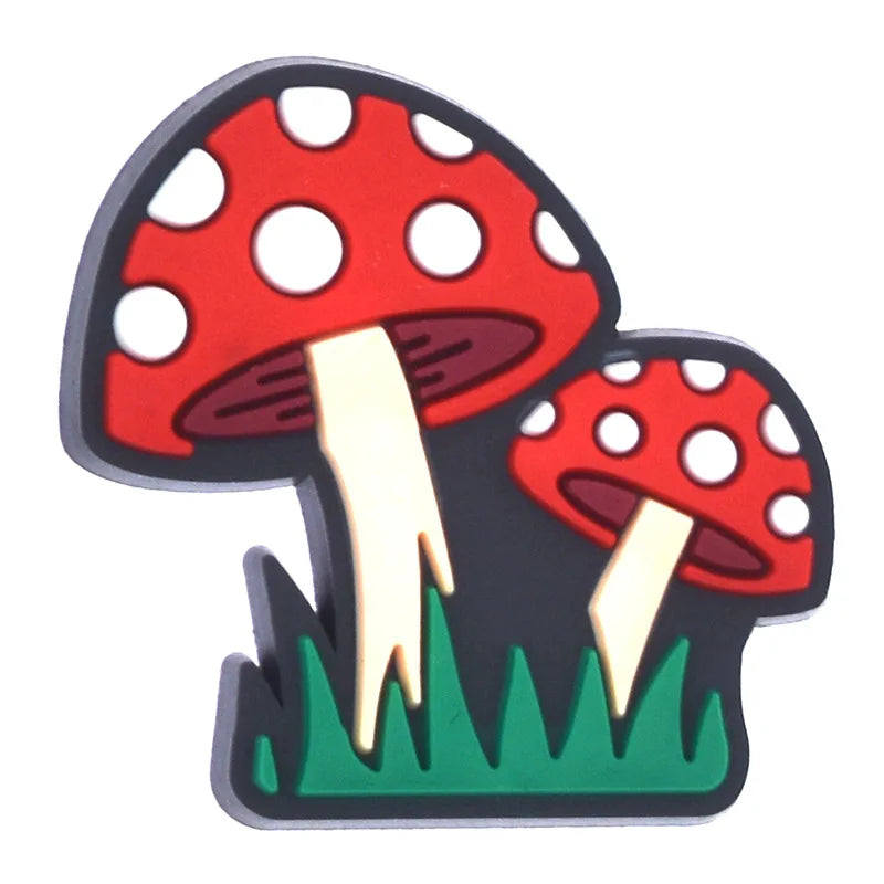 Mushroom Shoe Charms for Crocs - Cute Clog Decorations for Kids, Men & Women - Fun Shoe Accessories for Sandals, Jeans & Buckle Shoes - Perfect for School, Parties & Everyday Fashion