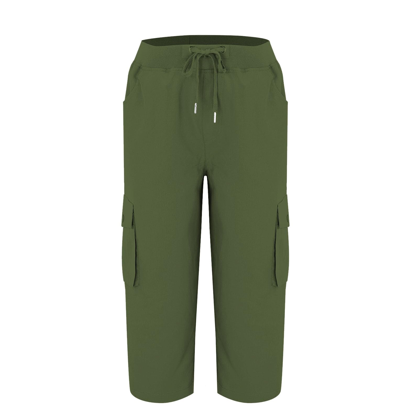 Women's Lightweight Capri Pants with Drawstring Waist & Pockets - Summer Casual Cropped Jeans for Outdoor Activities, Travel & Lounge Wear