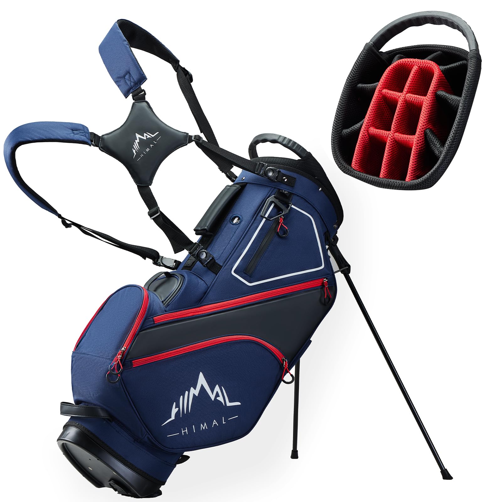 **14-Way Golf Stand Bag Lightweight for Men & Women - Multiple Pockets, Dual Strap & Rain Cover - Perfect for Driving Range, Tournaments & Travel**