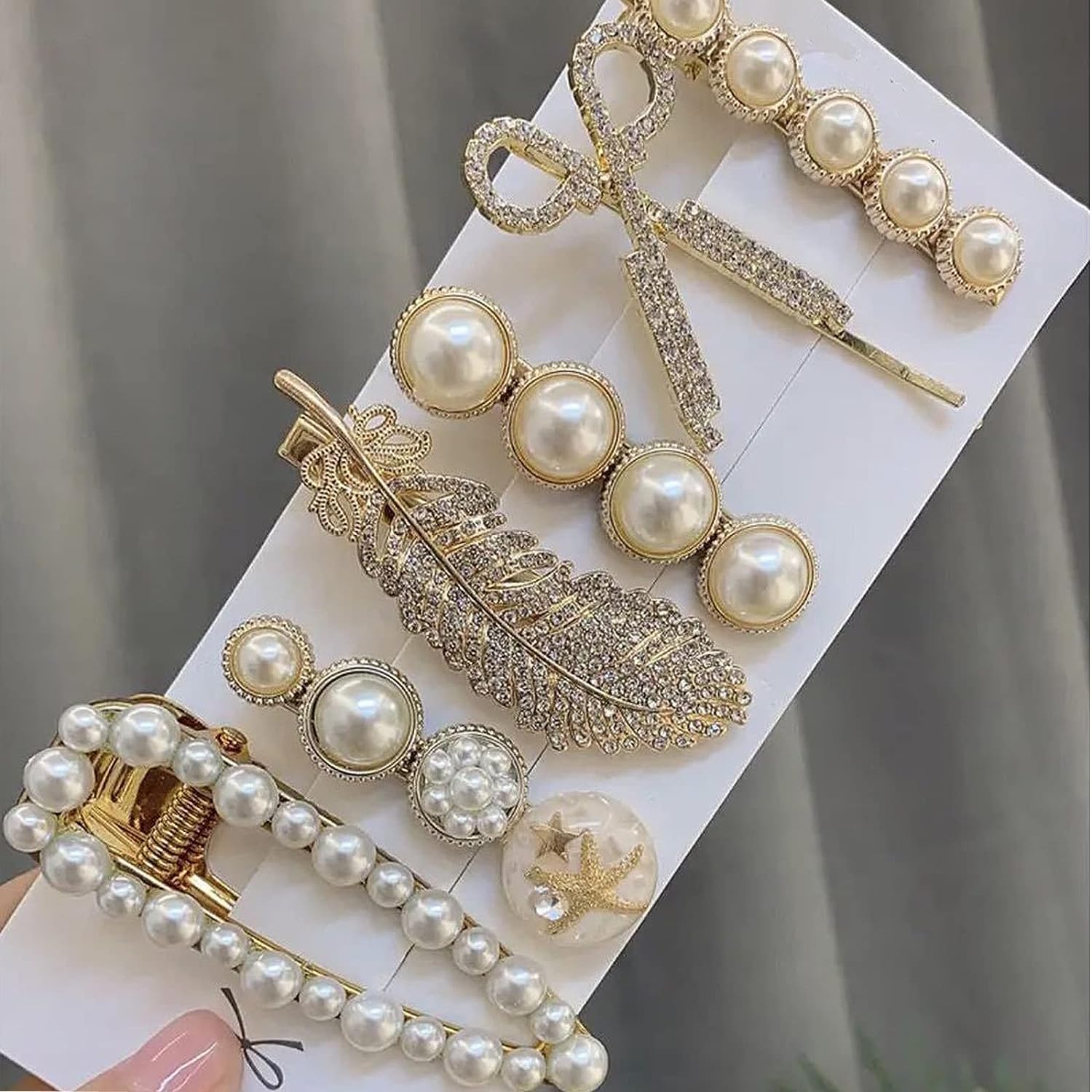 Pearl Hair Clips for Women - 6 Pack Elegant Hair Barrettes & Hairpins for Long & Short Hair - Perfect Birthday, Business Gift for Girlfriend & Ladies - Great for Weddings, Parties & Daily Styling