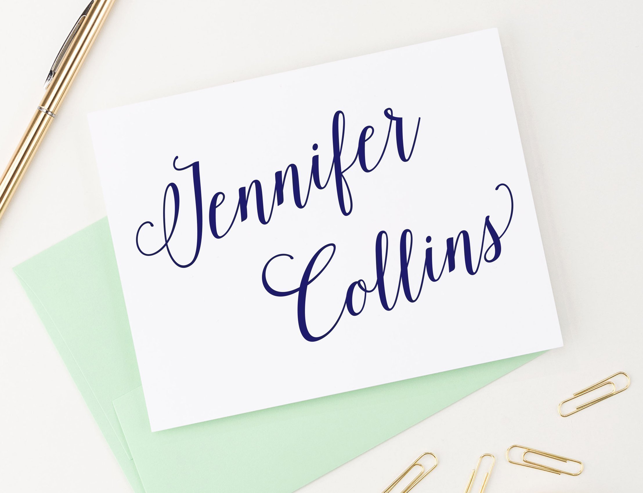 Personalized Stationery Set - 10 Flat Note Cards & Envelopes for Thank You Notes, Wedding Invitations, and Business Correspondence | Custom Stationery Cards & Personalized Note Cards