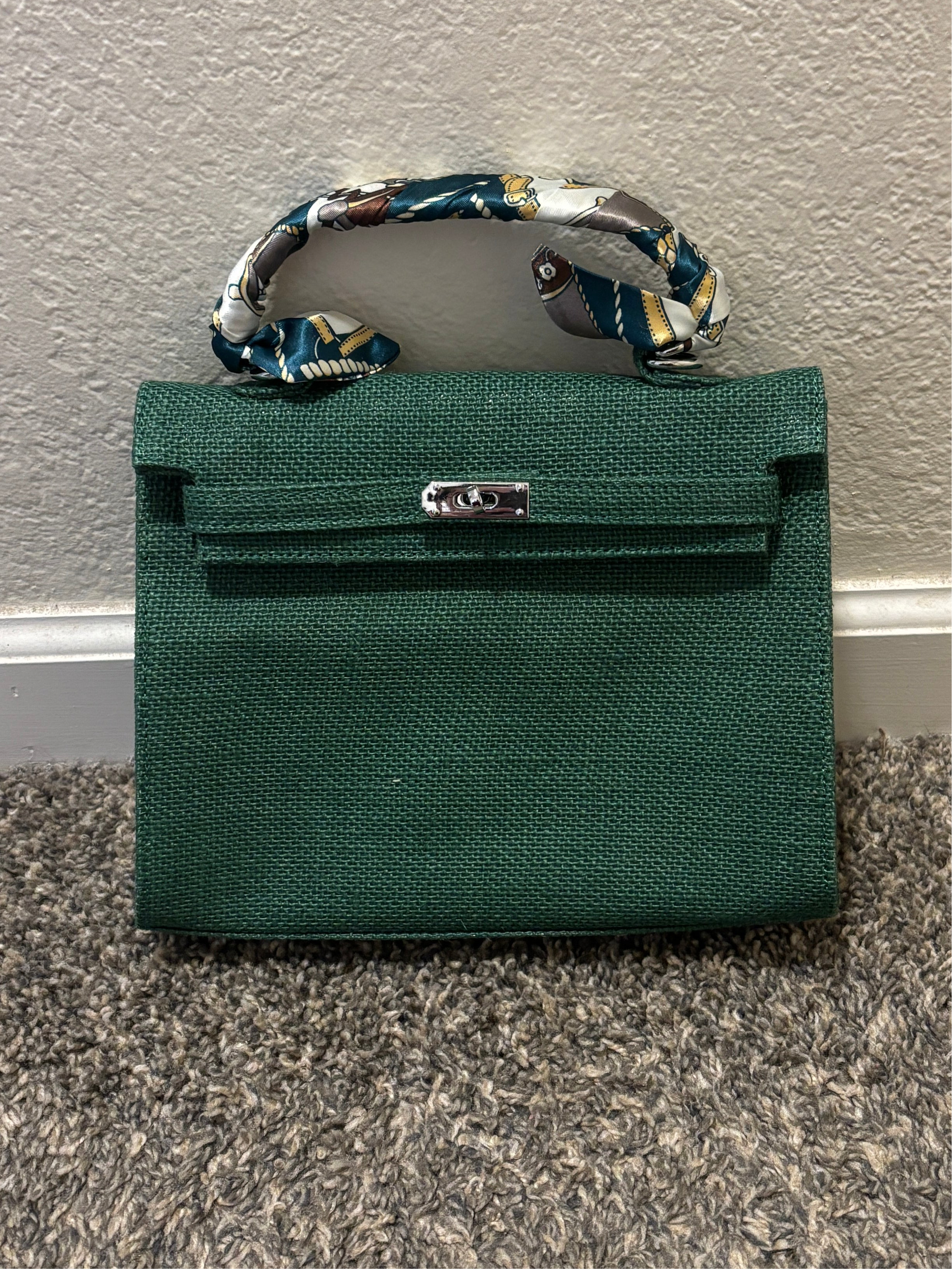 French Style Jute Mini Crossbody Bag for Women - Eco-Friendly Green Shoulder Tote Bag | Perfect for Casual Outings, Beach Trips & Sustainable Fashion Accessories