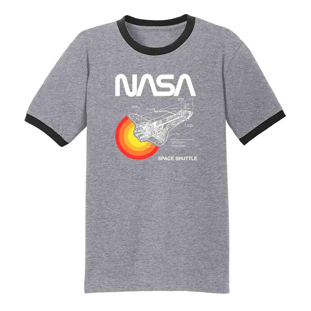 NASA Space Shuttle Graphic Tee - Astronaut Crew Neck T-Shirt for Men & Women | Casual Streetwear, Space Enthusiast Gift, Science Lover Apparel