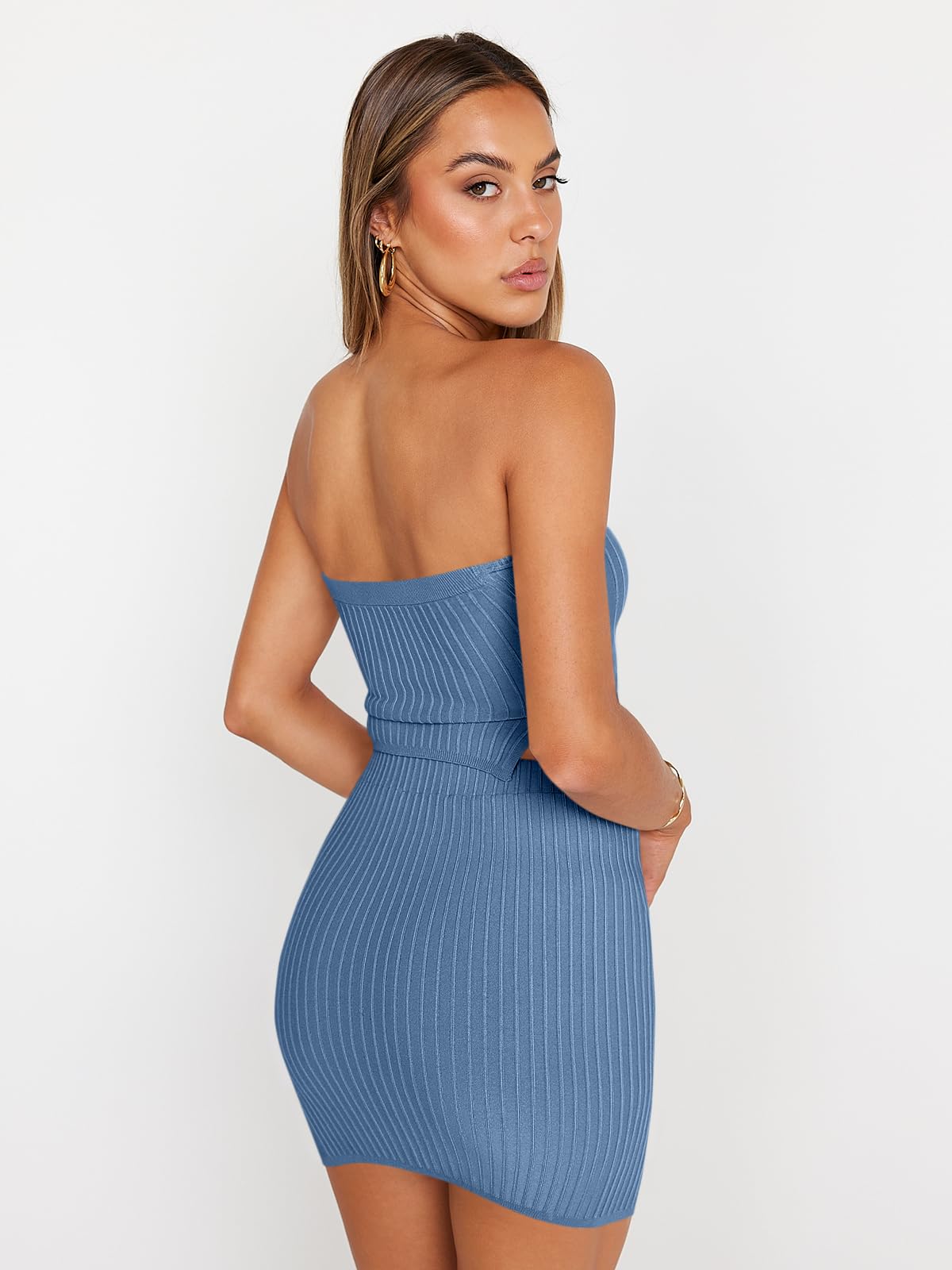 LILLUSORY Women's Sexy Two Piece Skirt Set - Summer Crop Top & Bodycon Skirt Outfit for Vacation, Night Out, Beach Party & Date Night