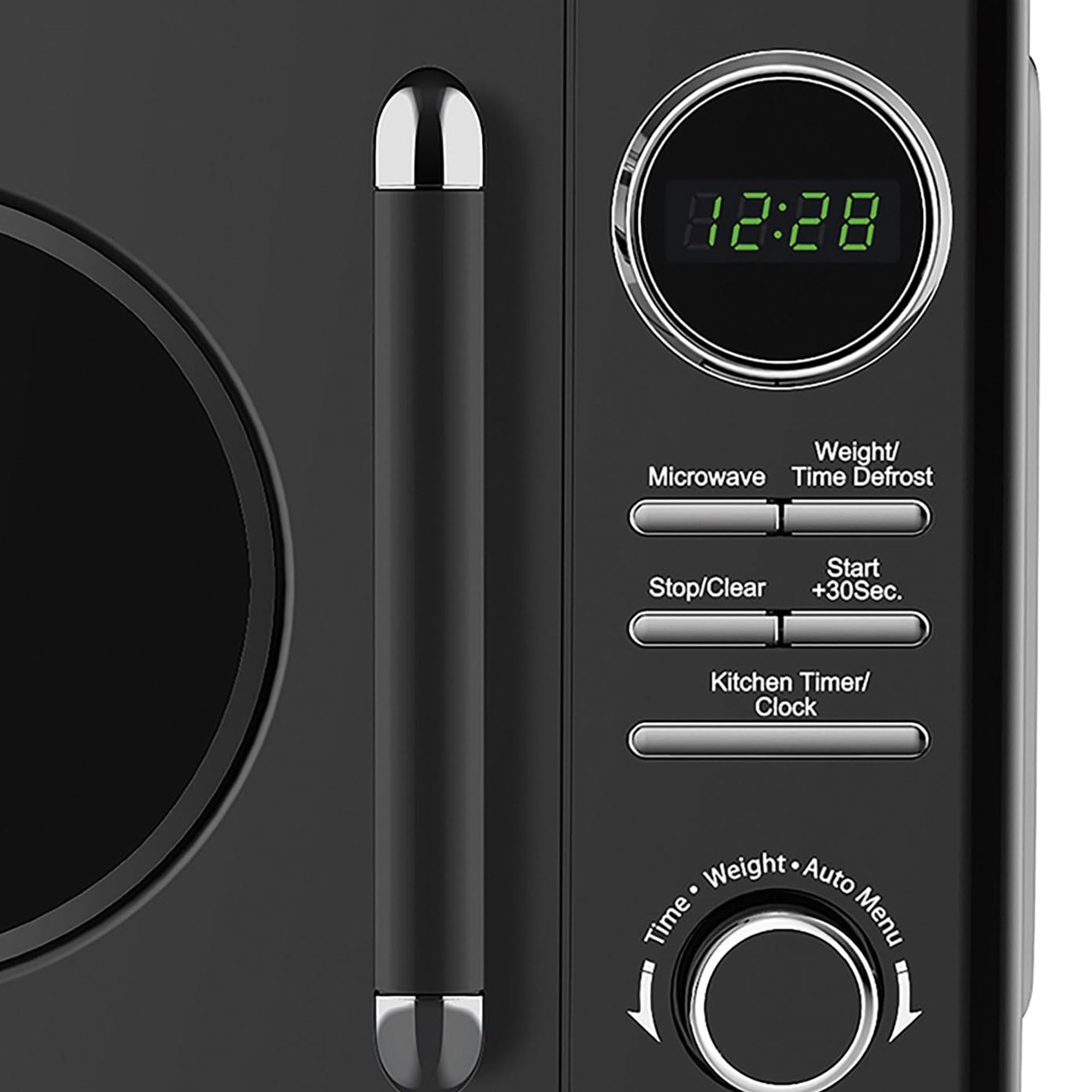 Magic Chef Countertop Microwave Oven - 0.7 Cu Ft Compact Retro Microwave with Classic Design in Black - Perfect for Small Kitchens, Dorms & Office Spaces