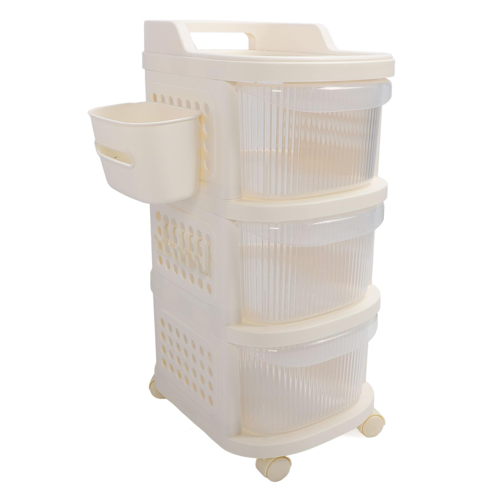 3-Layer Baby Diaper Caddy Organizer with Wheels - Portable Changing Table Storage Cart for Diapers, Wipes & Baby Essentials - Easy Assembly for Nursery, Bedroom & On-the-Go Use