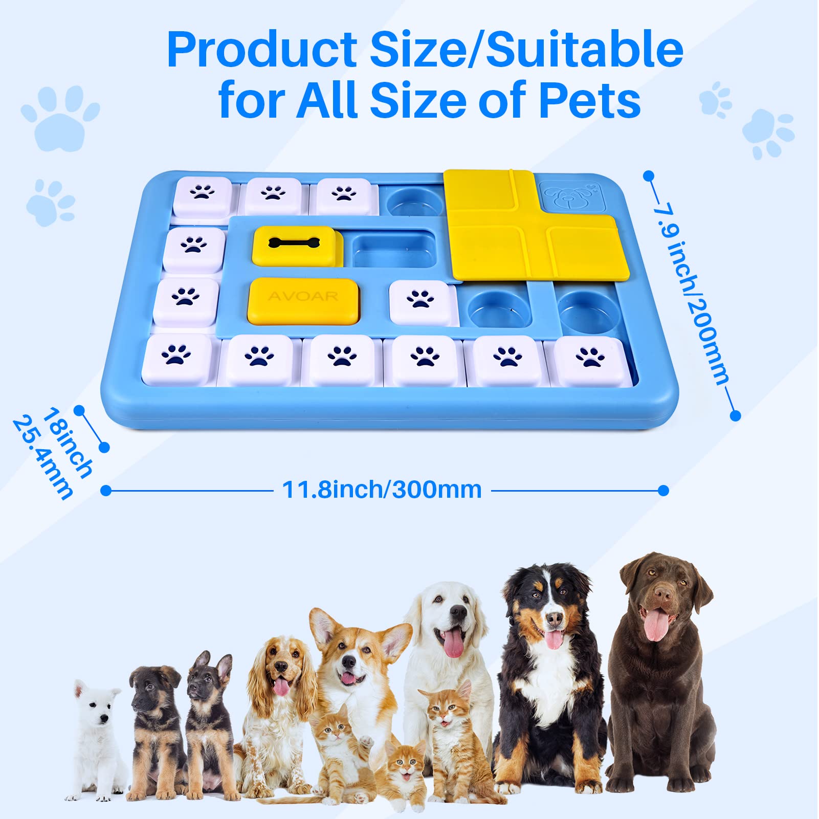 Interactive Dog Puzzle Toys for Large, Medium & Small Dogs - Squeaky Mental Stimulation Toys for Smart Puppies & Adult Dogs - Training Enrichment Toys for Indoor Play, Crate Time & Anxiety Relief