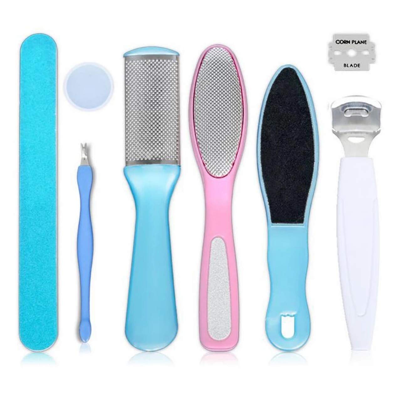 HUDACRUSH 8-in-1 Professional Pedicure Kit for Soft Feet - Callus Remover, Foot Scrubber, Nail File & More - Perfect for Home Spa, Pedicure & Foot Care Routine