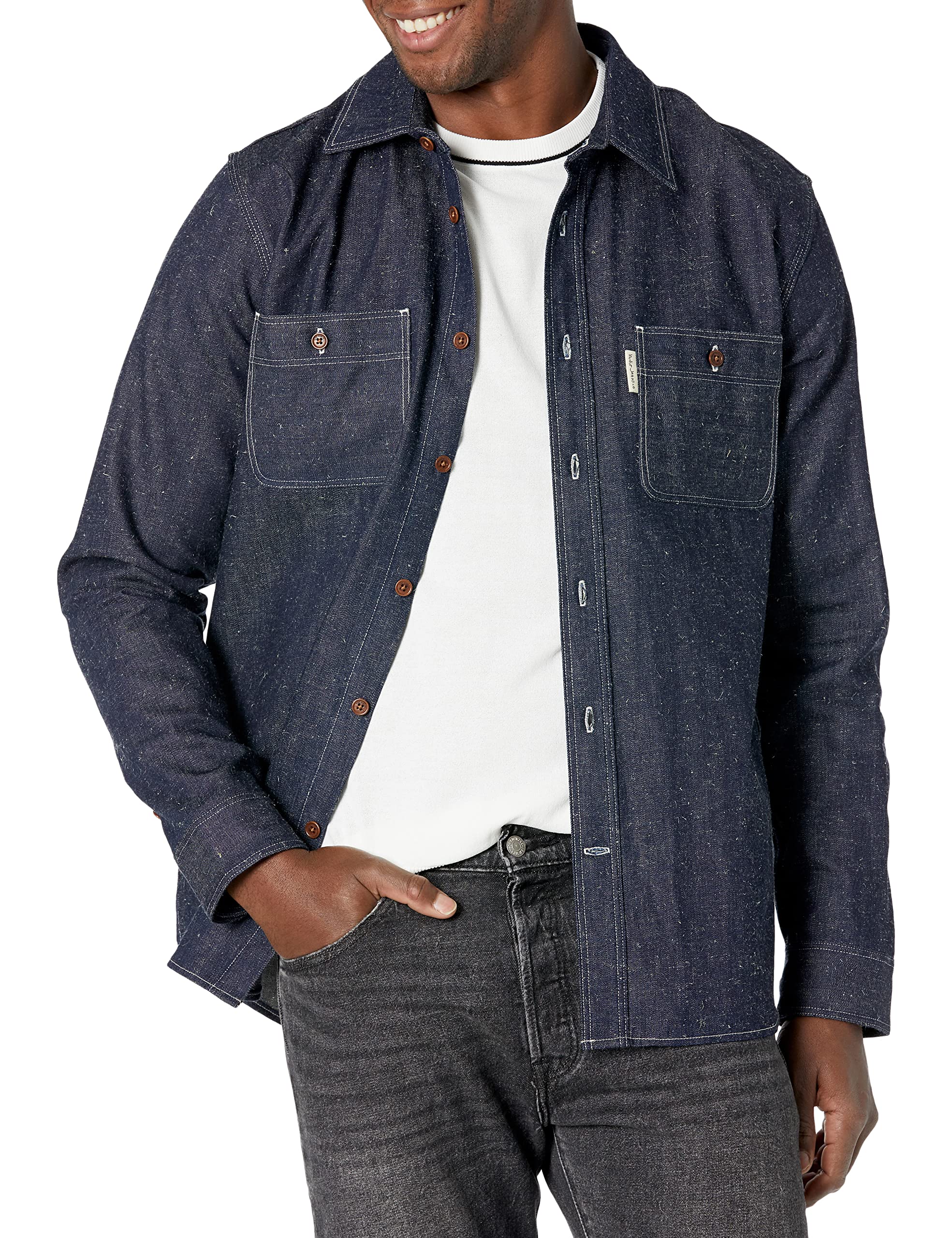 Nudie Jeans Men's Sven Dry Bamboo Selvage Slim Fit Stretch Denim Jeans - Comfortable & Durable for Casual Wear, Work & Night Out