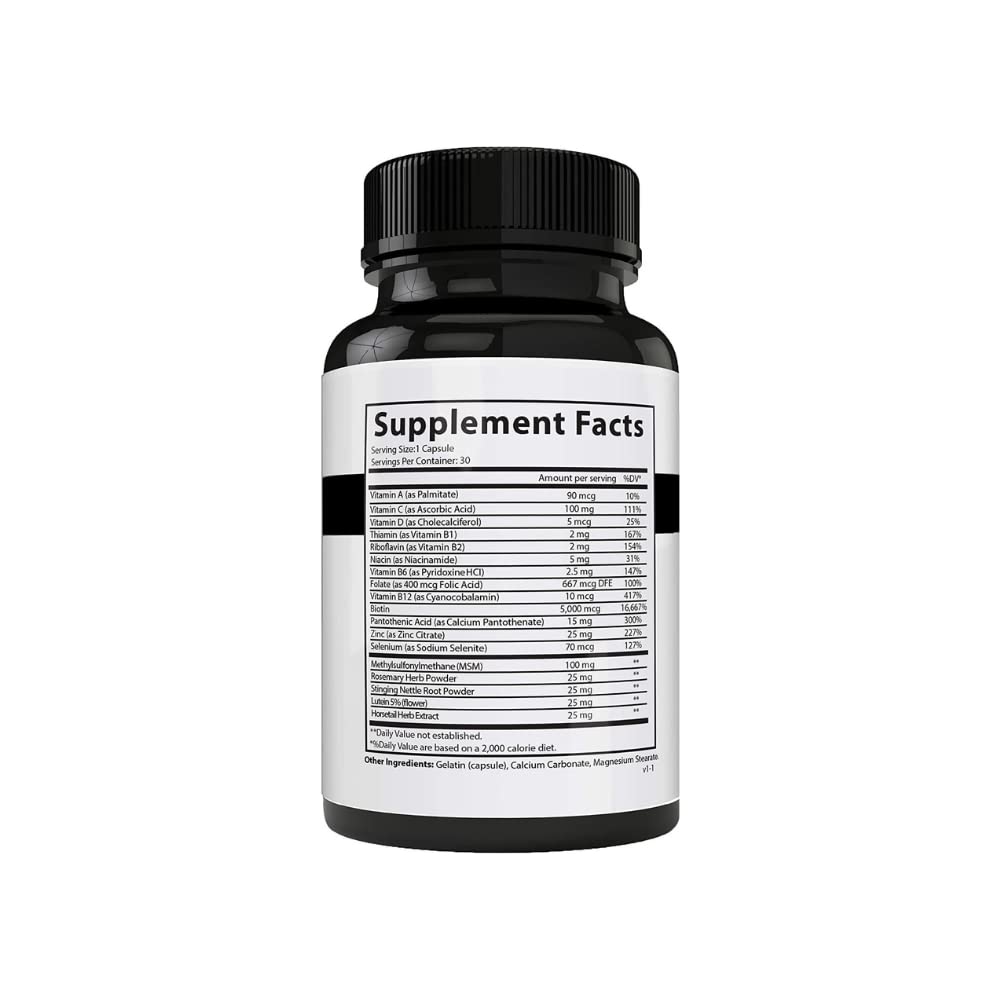 Tricho Hair Growth Vitamins with Biotin, Vitamin C, Zinc & B12 - Hair Care Supplement for Thicker, Fuller & Healthier Hair - 6 Month Supply - Perfect for Men & Women with Thinning Hair or Hair Loss Concerns
