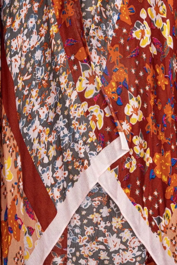Floral Multi-Patterned Kimono Long Sleeve Robe - Elegant Boho Cover Up for Women, Beachwear, Loungewear & Festival Outfit