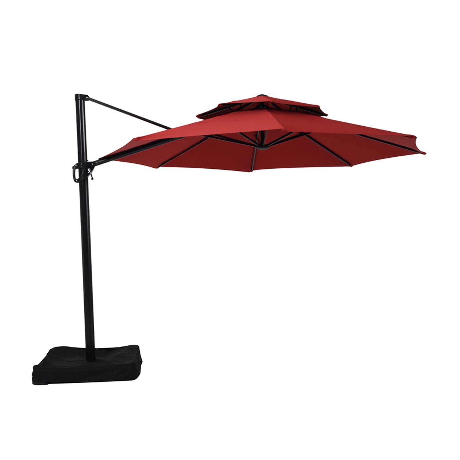 Lowe's Offset YJAF-819R Umbrella Replacement Canopy Top Cover - RipLock 350 Technology - Cinnabar Red - Durable Outdoor Patio Shade Solution for Backyard, Poolside & Garden