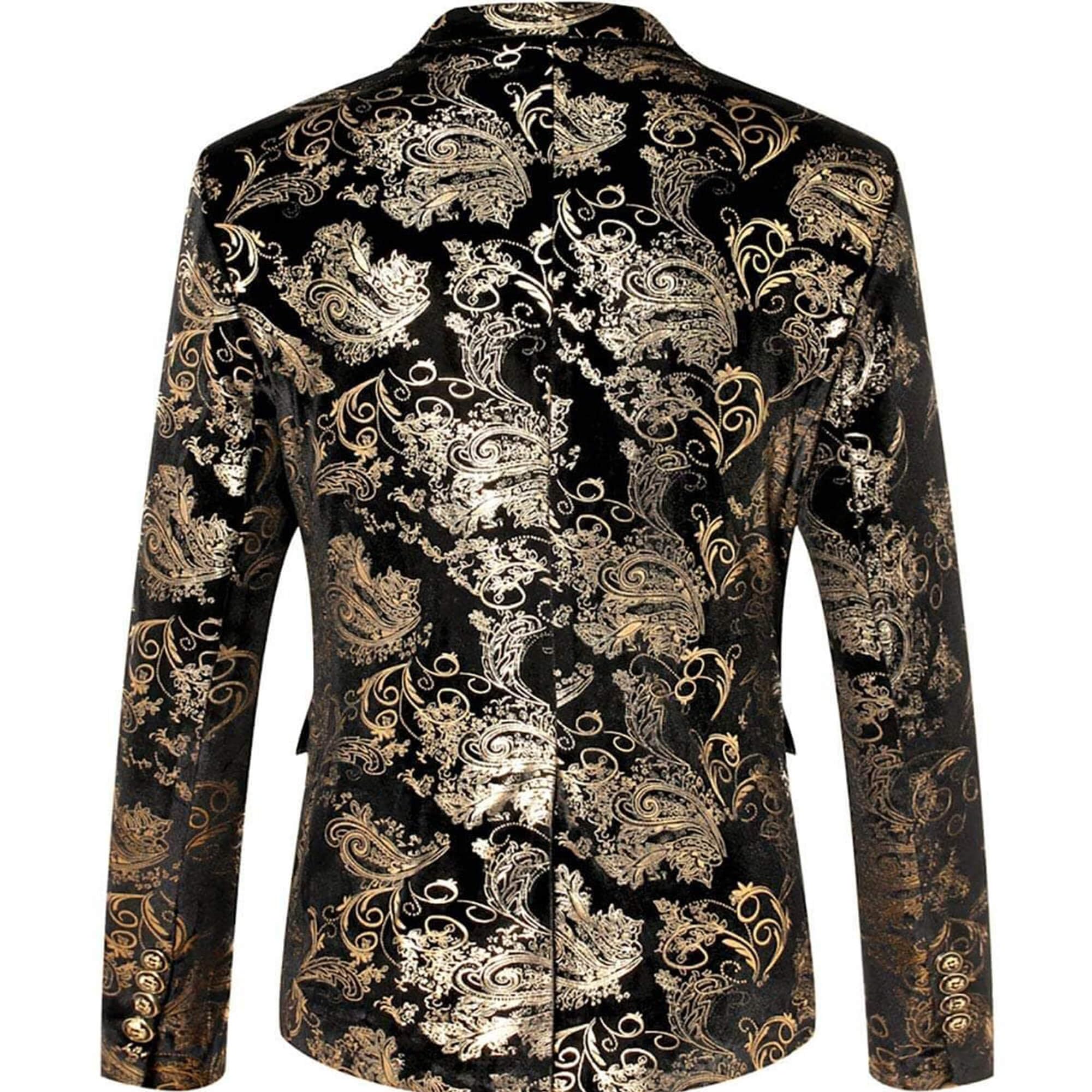 WULFUL Men's Slim Fit Floral Suit Jacket - Stylish Blazer for Wedding, Prom, Dinner Party & Formal Events - Elegant Tuxedo Jacket for Special Occasions