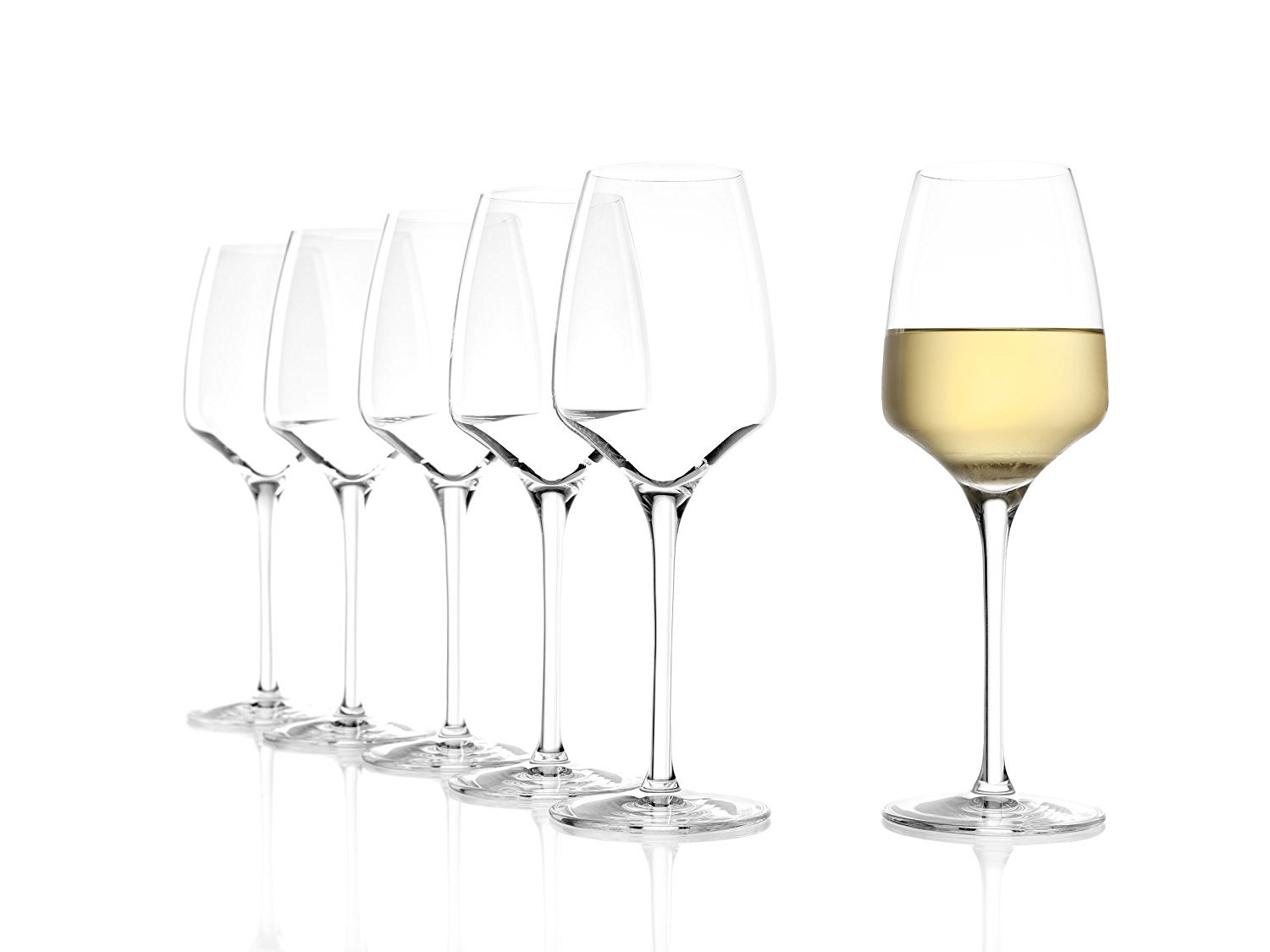 Premium Stolzle Experience White Wine Glasses Set of 6 - Crystal Clear Stemware for Chardonnay, Sauvignon Blanc & Riesling - Perfect for Dinner Parties, Wine Tastings & Romantic Evenings