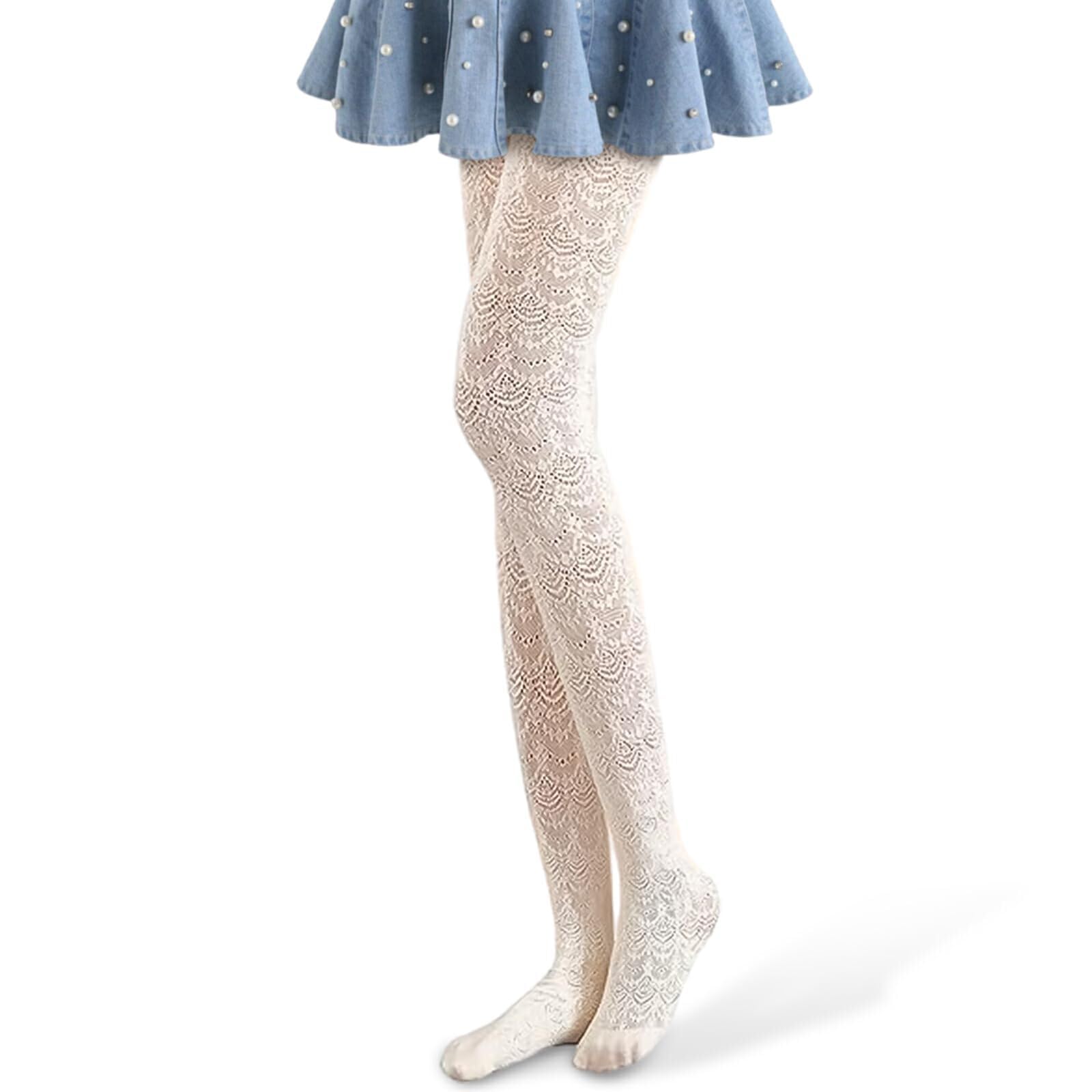 YUFFQOPC Women's Lace Hollow-Out Floral Pattern Tights - Sexy Pantyhose Stockings for Ladies, Perfect for Date Nights, Parties & Fashion Outfits