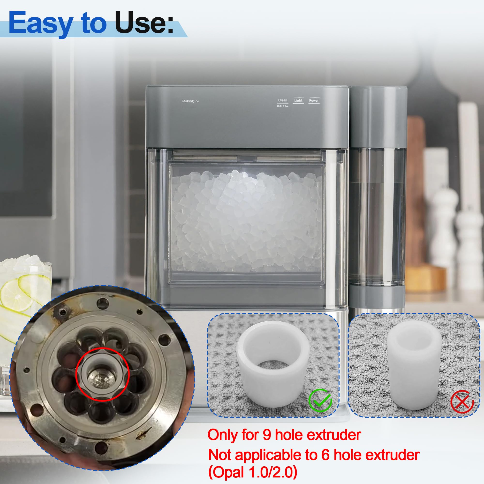 GE Opal Ice Maker Auger Bushing Replacement Part - Fix Screeching Noise & Black Sludge Buildup - Compatible with GE Opal Nugget Ice Maker - Perfect for Home Bars, Kitchen Upgrades & Commercial Use