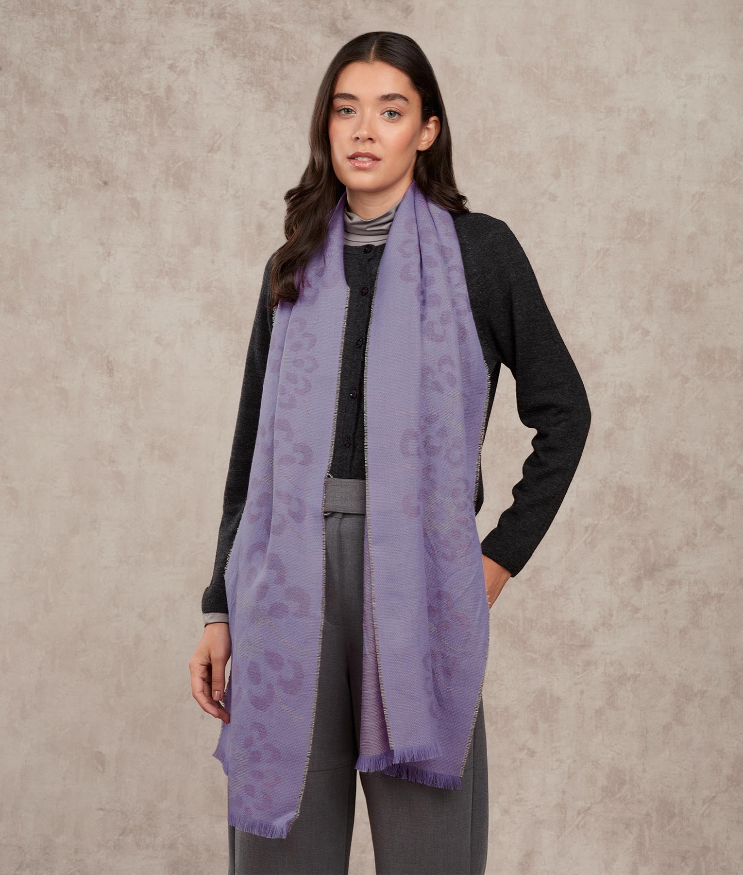 Elegant Jacquard Floral Scarf for Women - Soft Lightweight Fashion Accessory for Spring, Fall & Winter - Perfect for Office, Travel and Special Occasions