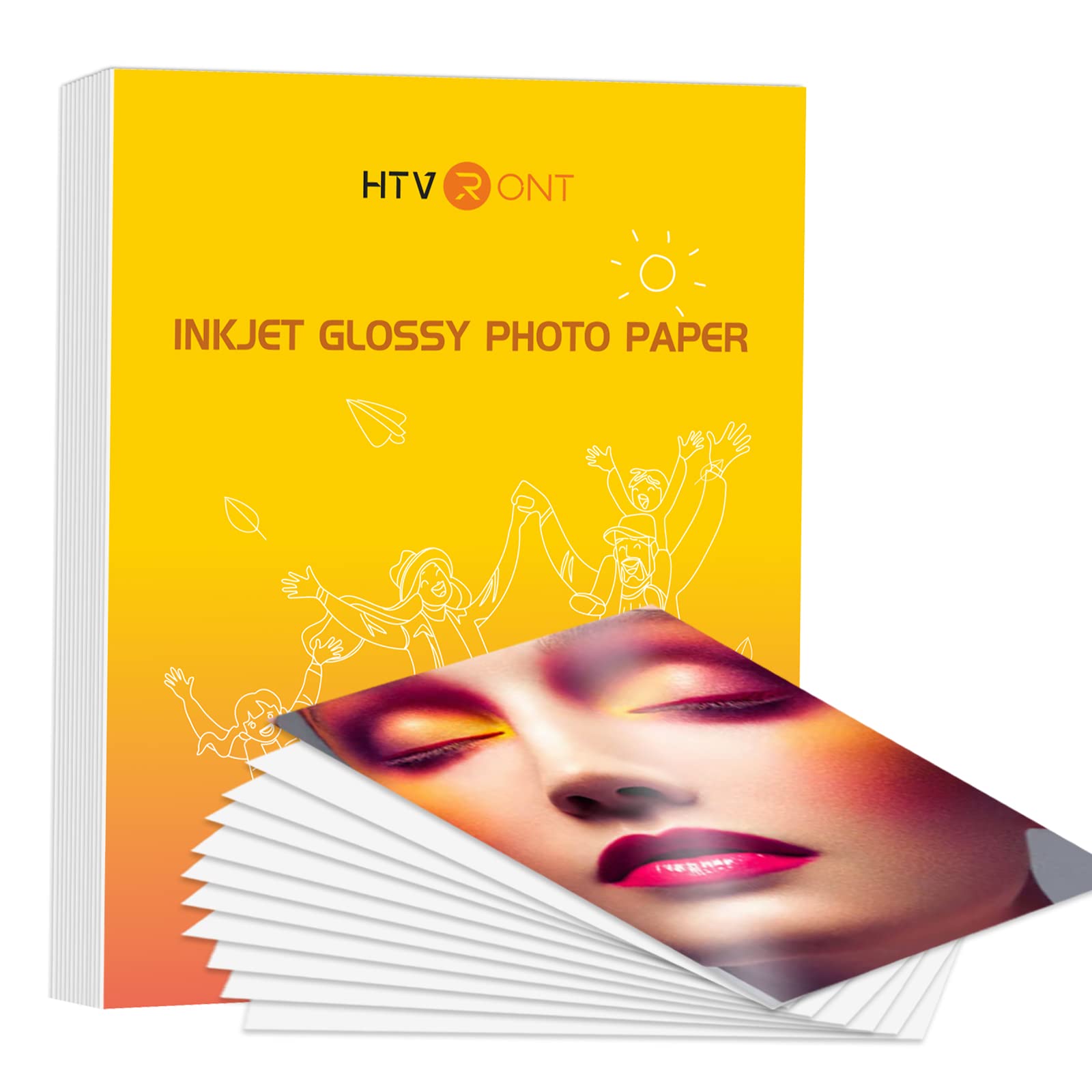 HTVRONT Glossy Photo Paper for Inkjet Printers - 100 Sheets 8.5x11 Instant Dry Photo Paper (180gsm) - Perfect for Chip Bags, Photo Printing, Scrapbooking & Craft Projects