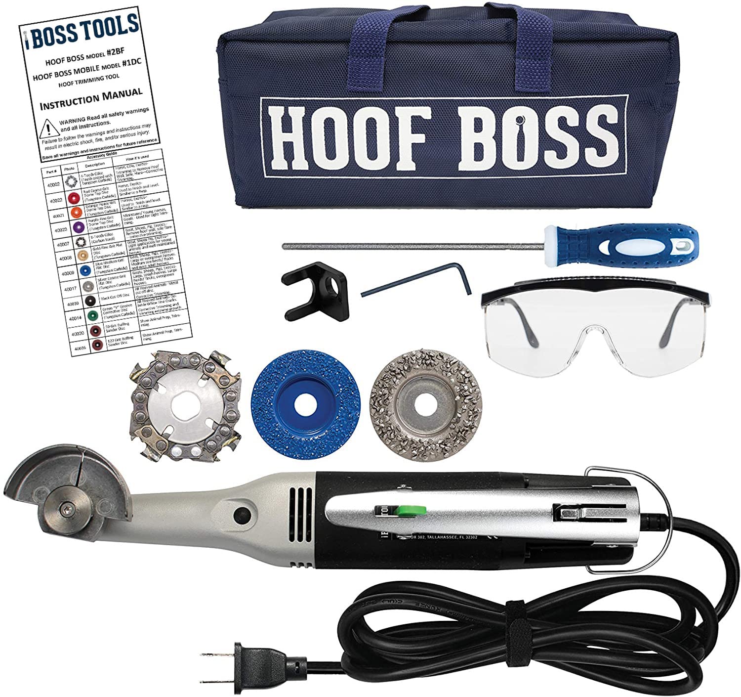 Hoof Boss Electric Goat Hoof Trimmer Kit 110V - Professional Goat Hoof Care Tool with Grinder Discs & Accessories - Perfect for Farm, Ranch & Livestock Hoof Maintenance