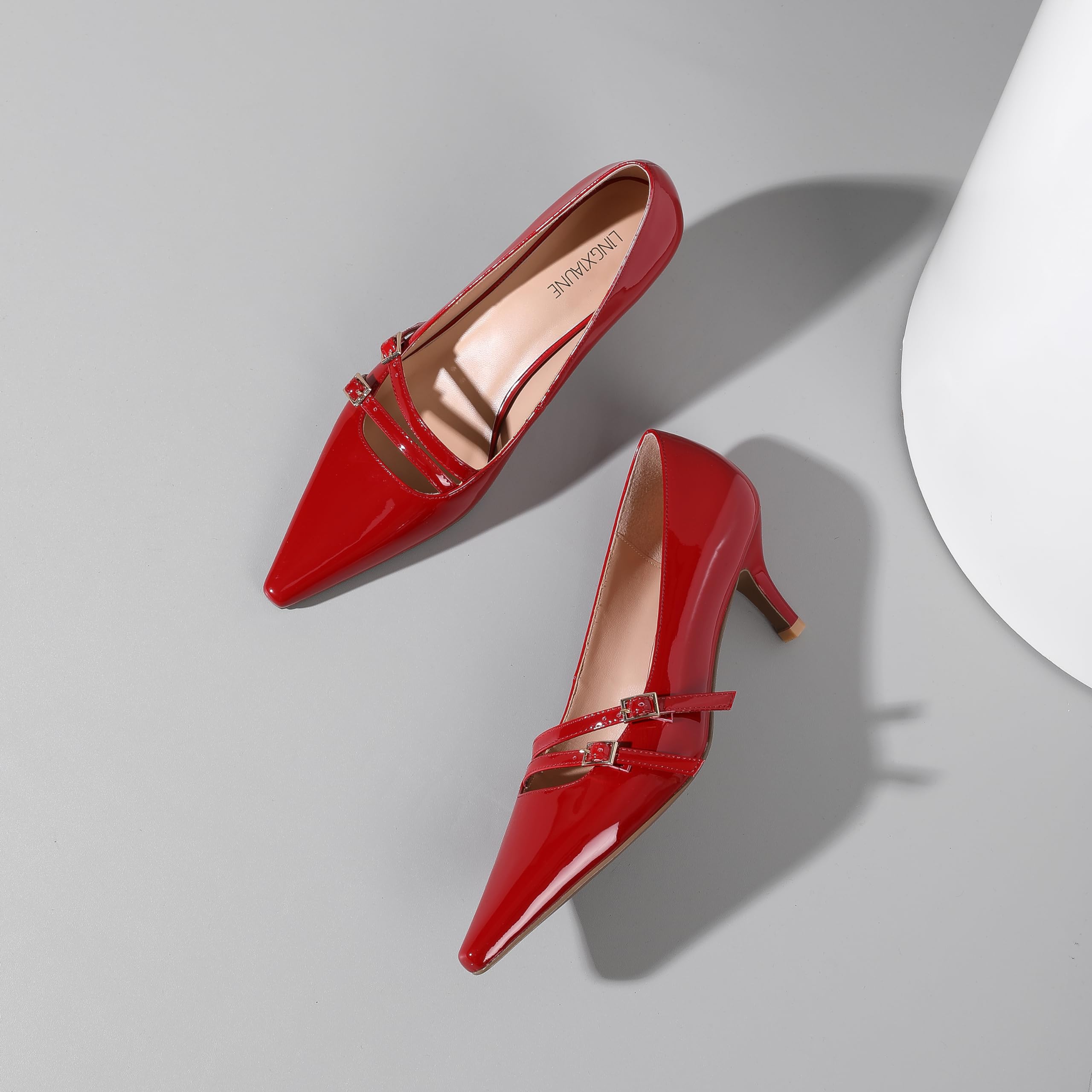 Stylish Red Pointed Toe Stiletto Pumps for Women - Elegant High Heels Perfect for Business, Office, Weddings & Parties | Fashionable Dress Shoes for Modern Women | Great for Work, Date Night & Special Events