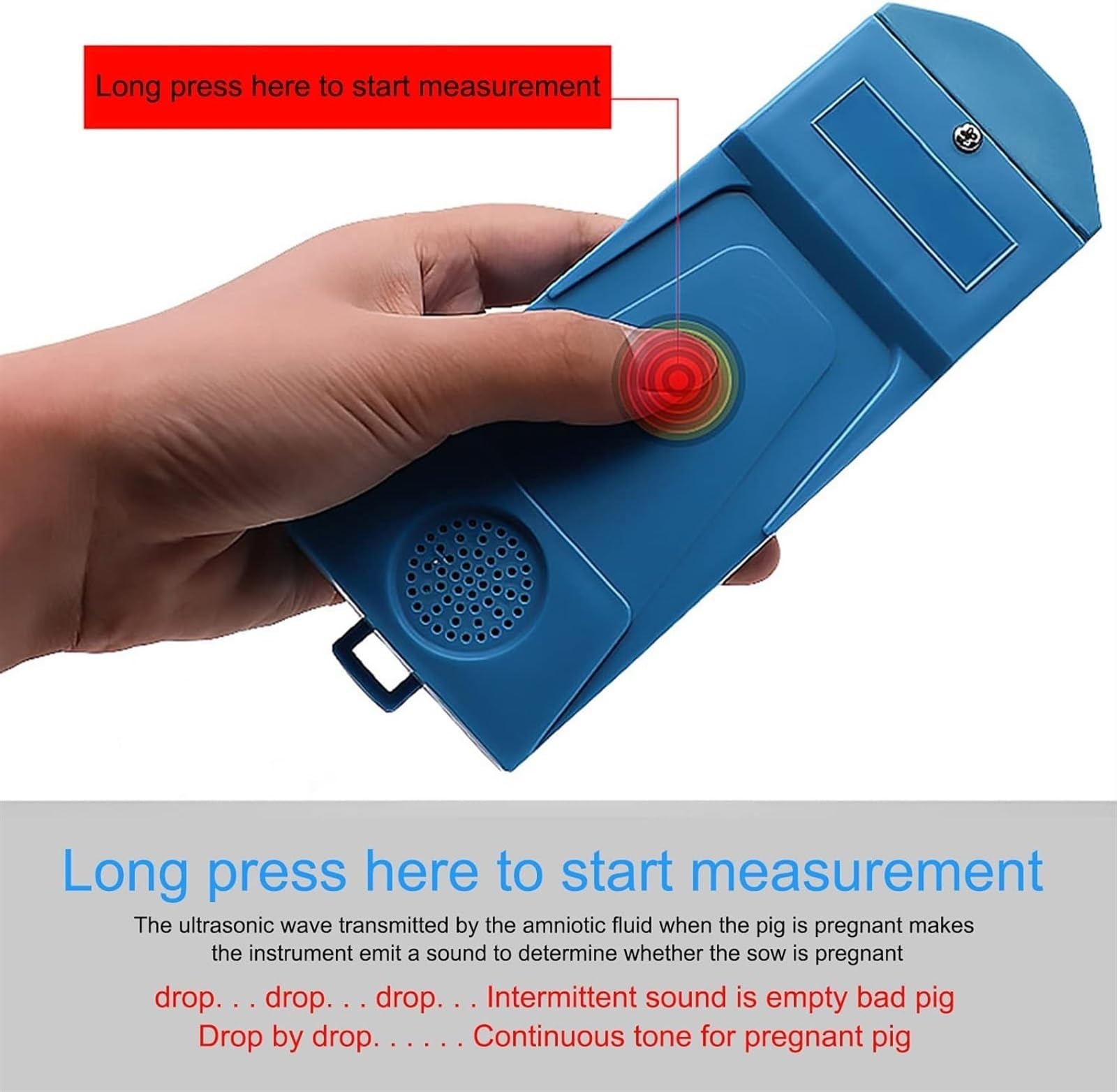 **Sangeuhhlk Portable Pig Ultrasound Machine - 360° Waterproof Probe, 5S Rapid Detection & Sound Alert for Sow Pregnancy Testing - High Accuracy Livestock Ultrasound Scanner for Swine Farms & Veterinary Clinics**