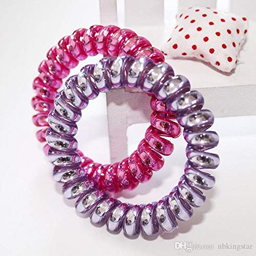 10PCS Spiral Hair Ties for Women & Girls - Soft Rubber Telephone Wire Hair Rings, Slinky Elastic Hair Bands for Ponytails, Braids & Everyday Styling (Perfect for School, Work & Sports)
